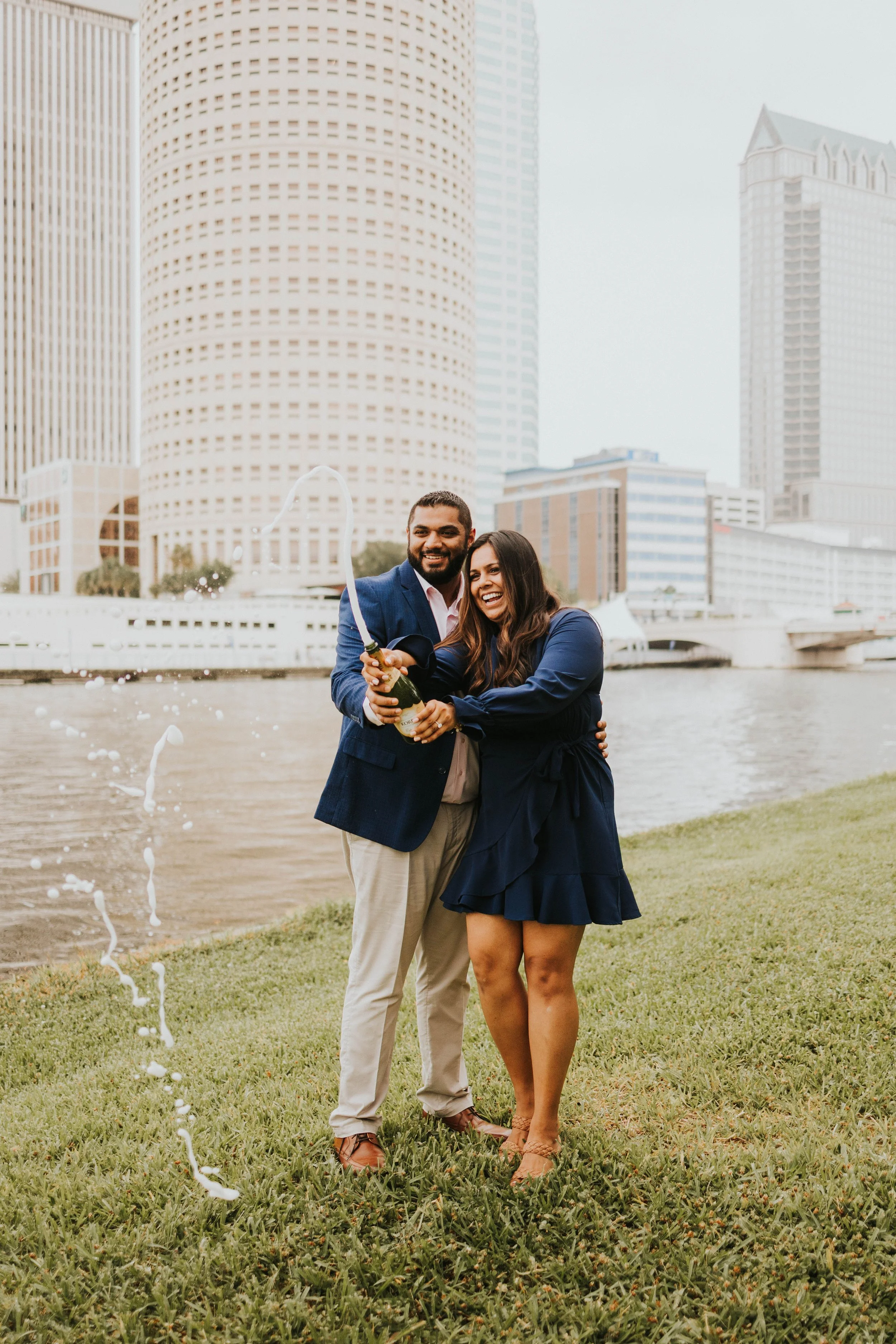 outdoor engagement proposal in Tampa, Florida