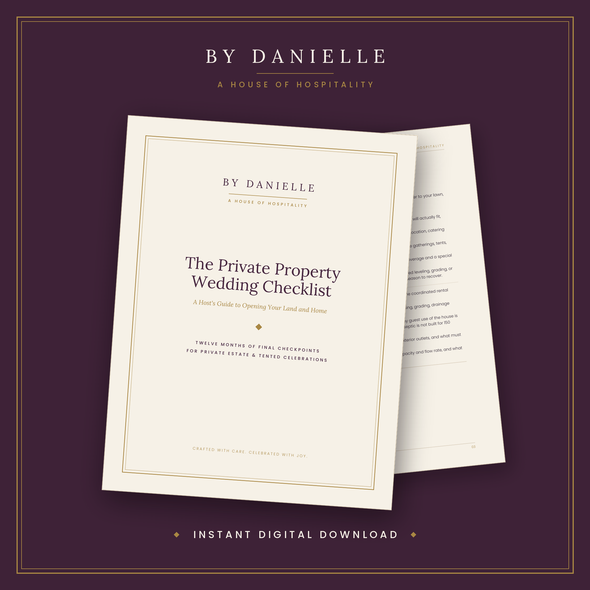 THE PRIVATE PROPERTY WEDDING CHECKLIST