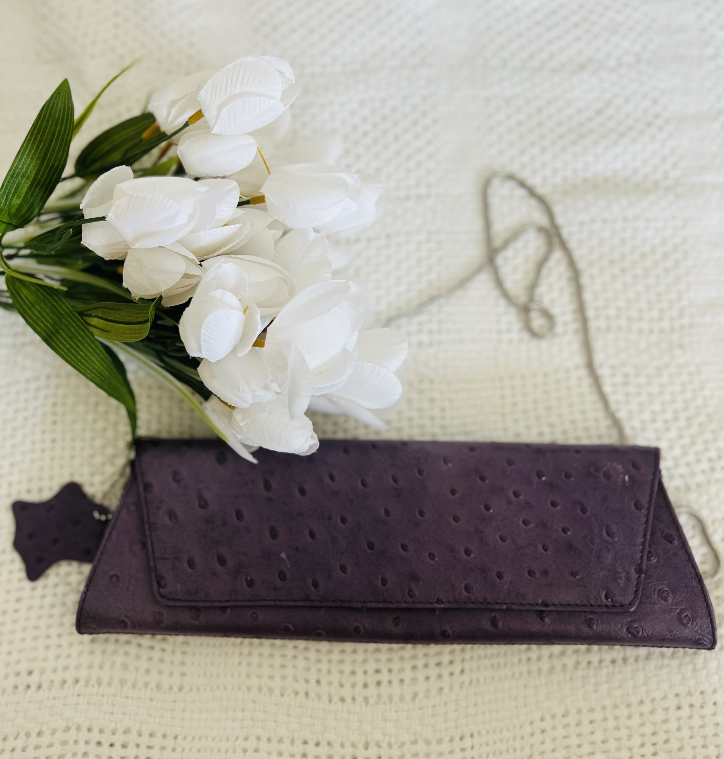Valerie Stephens Plum Leather Brunch Bag