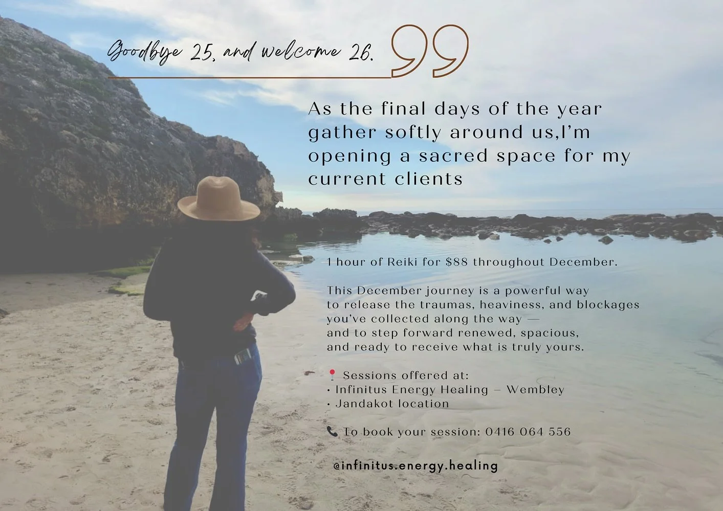 Find your peace.
Reclaim your strength.
Return to balance.

December invites us to slow down, reflect, and realign before stepping into the new year. Reiki offers a quiet, nurturing space to support that transition &mdash; emotionally, energetically,