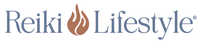 Reiki Lifestyle logo with stylized flame icon between the words 'Reiki' and 'Lifestyle'.