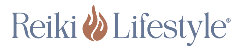 Reiki Lifestyle logo with stylized flame icon between the words 'Reiki' and 'Lifestyle'