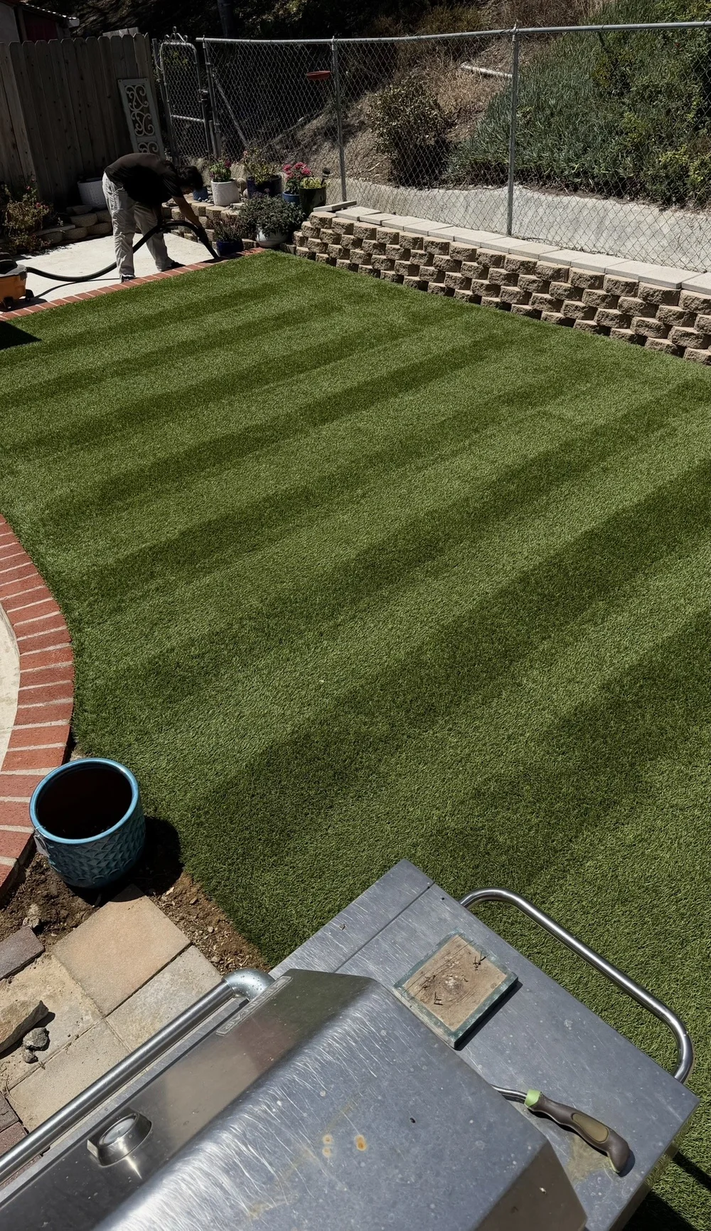 SafeStep turf cleaning equipment in action during a deep clean