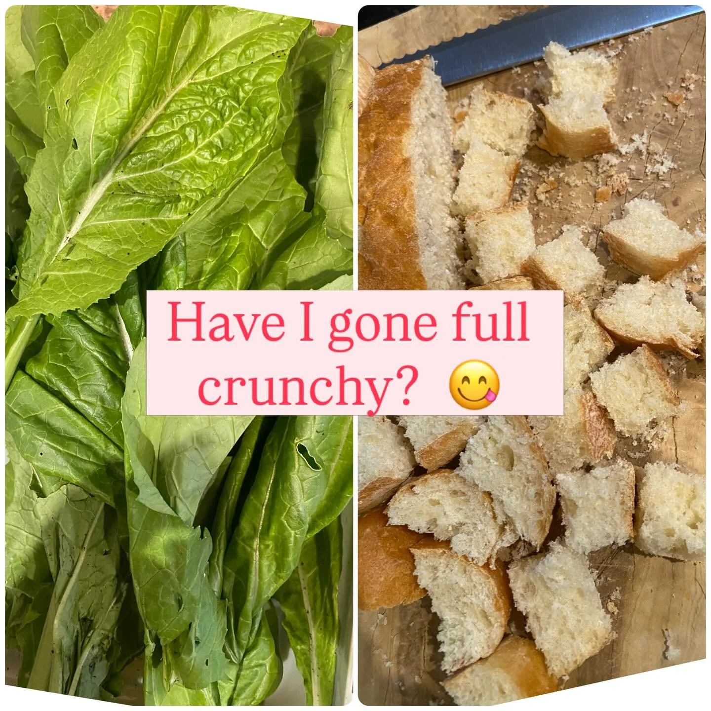 Lettuce I grew and homemade croutons. This one about to bang ‼️ #growsomefood #gardening #myresistancegarden #resist #socialjustice