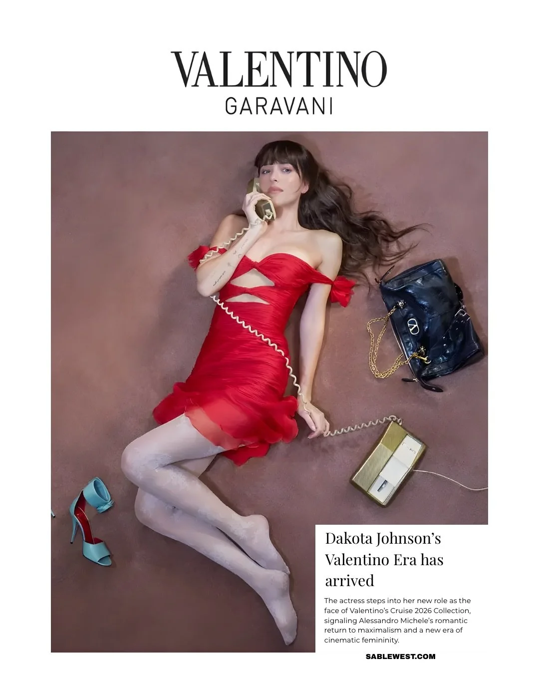 Hard-edged glamour, Valentino redone. Dakota Johnson channels new icons.
&zwnj;
 Read more at sablewest.com.
&zwnj;
West of Ordinary
The latest in fashion, beauty, curated interviews, and trend reports at sablewest.com
&zwnj;
#sablewest #editorial #v