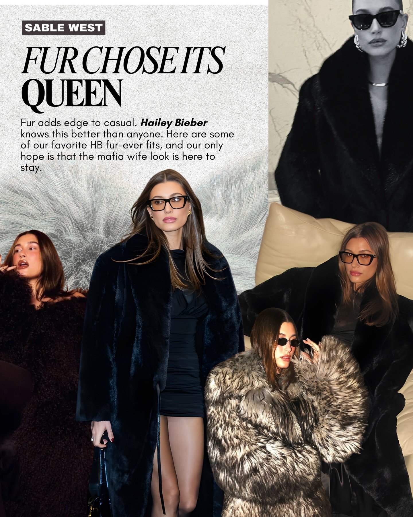 We love a good vintage or faux fur moment.

And @haileybieber is the queen of the movement.

West of Ordinary
The latest in fashion, beauty, curated interviews, and trend reports at
sablewest.com

Sable West is a fashion, beauty, and lifestyle public