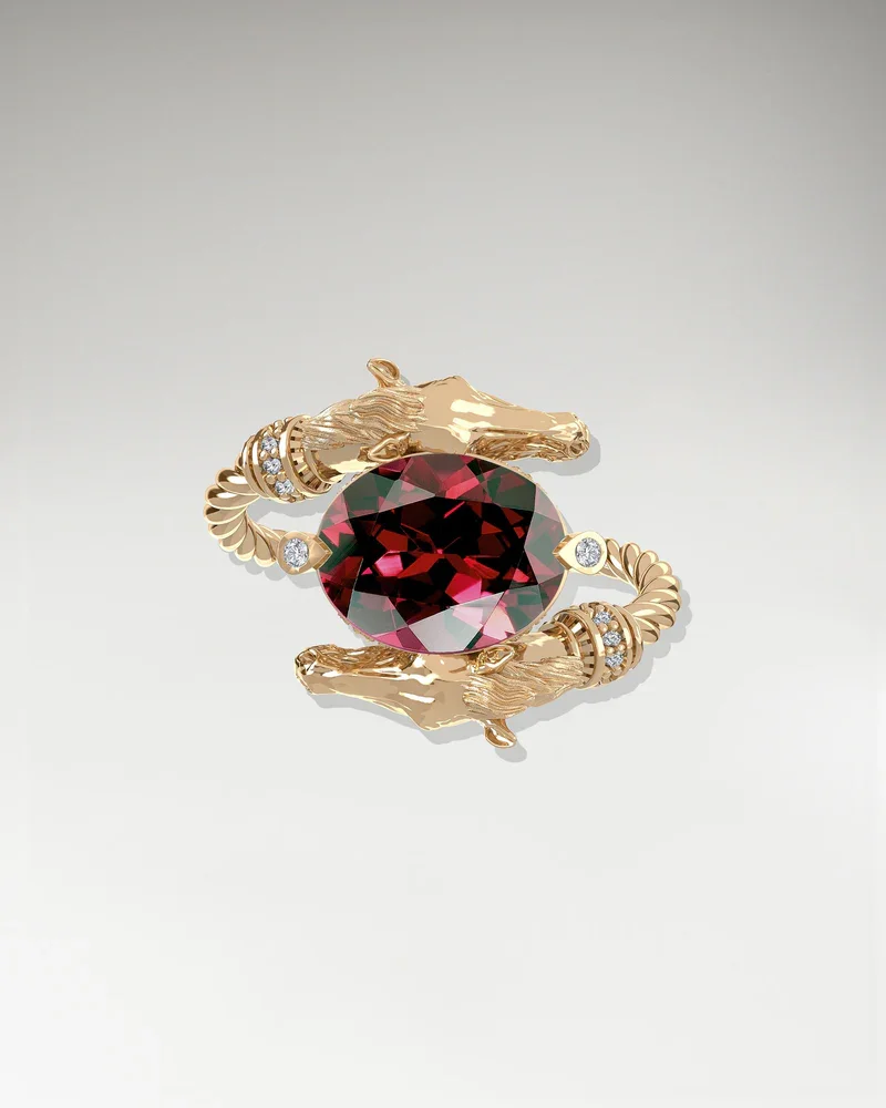 TRUE GEM SCUPTURE DUAL PEPPY RING SABLE WEST.webp