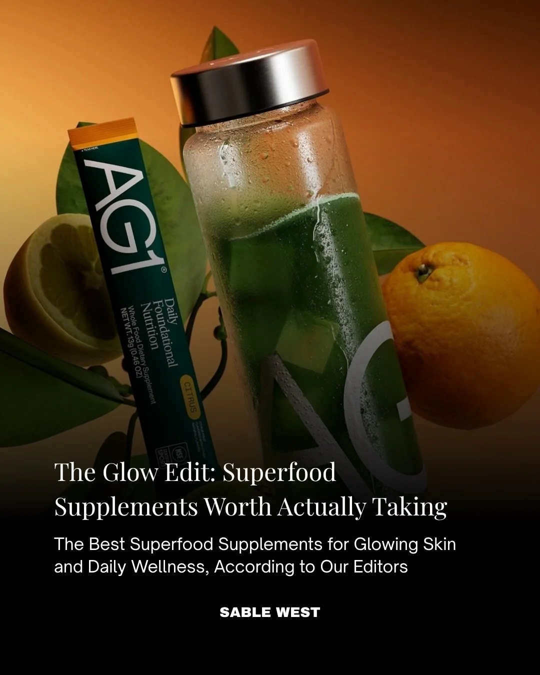 The Glow Edit, a closer look at the superfood supplements shaping daily wellness right now, from @ag1, @cymbiotika, and @rhonutrition to @travelbugwellness, @vybrancelabs, and @bioligent.

West of Ordinary
The latest in fashion, beauty, curated inter