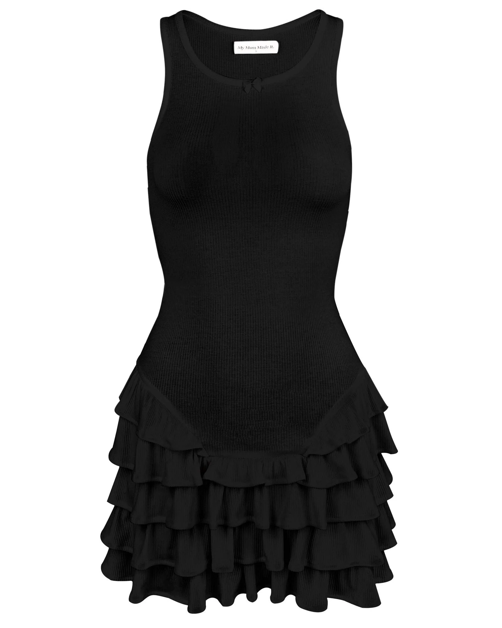 My Mum Made It frill tank dress in obsidian black