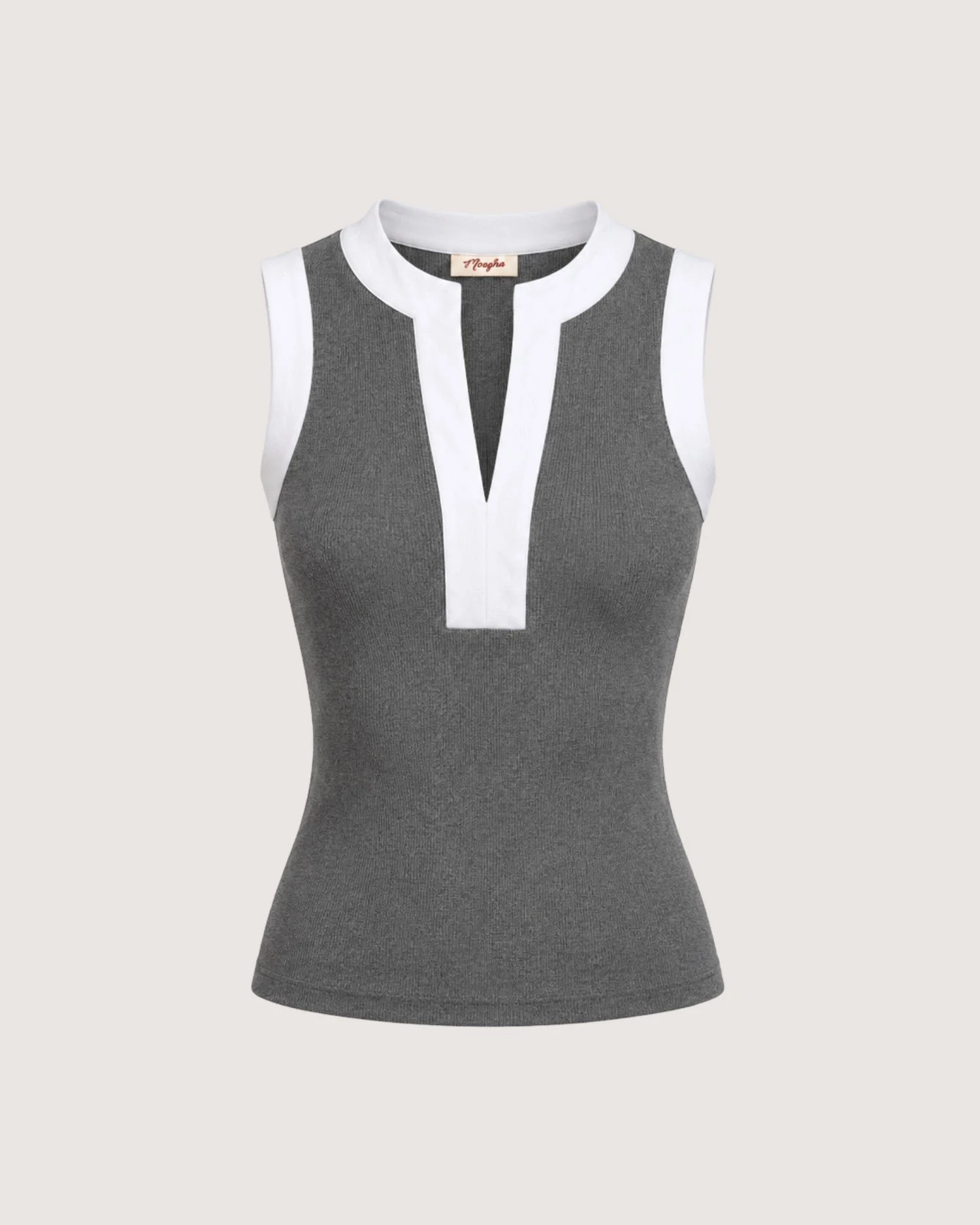 Morghn Magnolia ribbed modal tank in heather grey