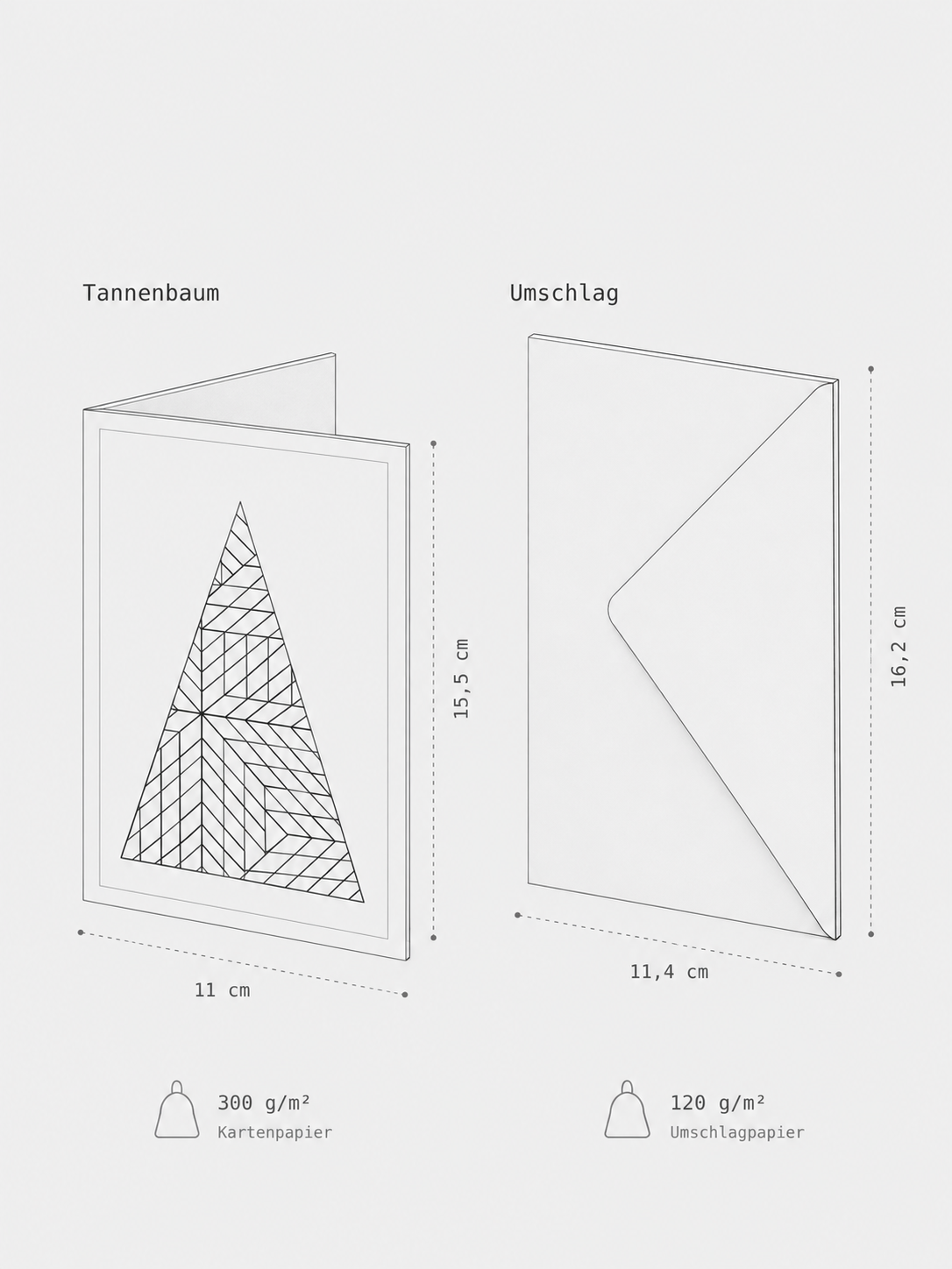 Monochrome Tannenbaum card and envelope specs.png