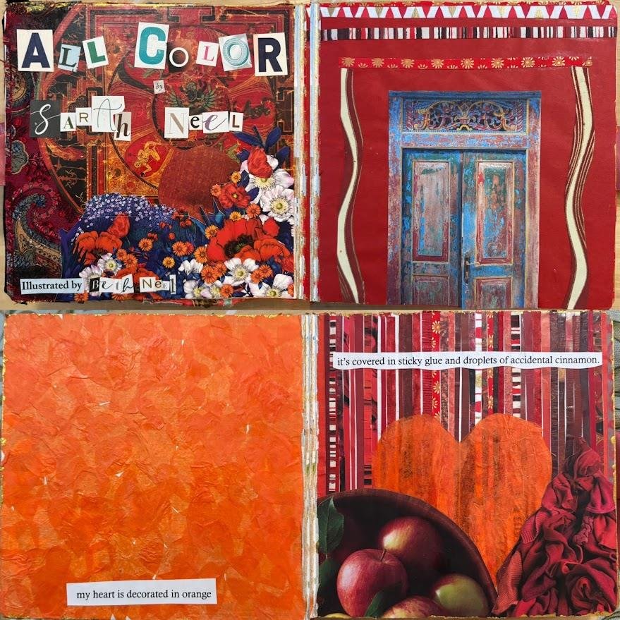Collaged board book of poem, given to the author
