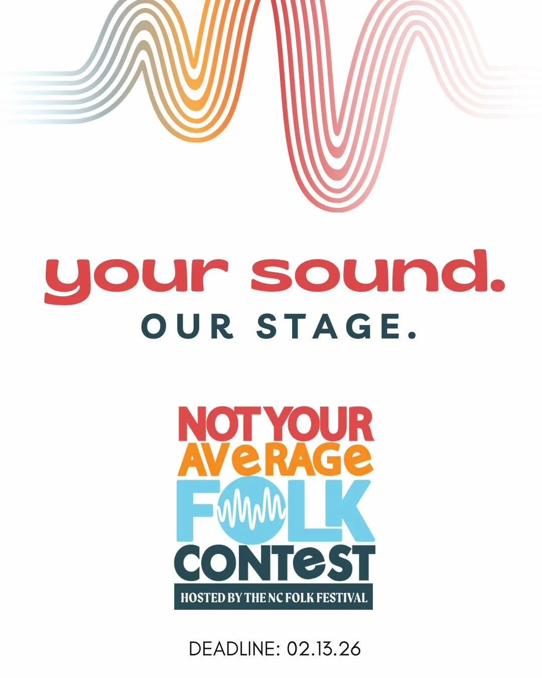 Whether your sound bends genres, breaks molds, or reimagines tradition, we are looking for you!

The Not Your Average Folk Contest is back and open to artists across the U.S.! Submit your original music by Feb. 13 at 11:59PM EST for a chance to perfo