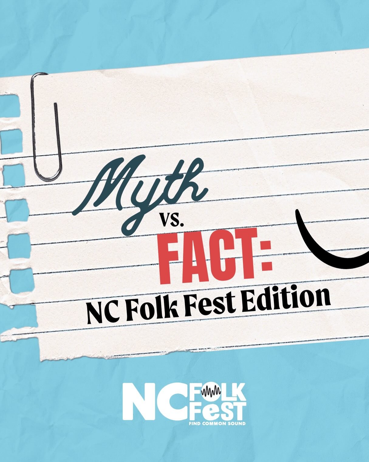 Myth vs fact, NC Folk Fest edition 📝

NC Folk Fest is a free festival, but unfortunately, it is not free to produce. We are a small nonprofit team that pays every artist on our stages and relies on a mix of grants, sponsorships, individual donations