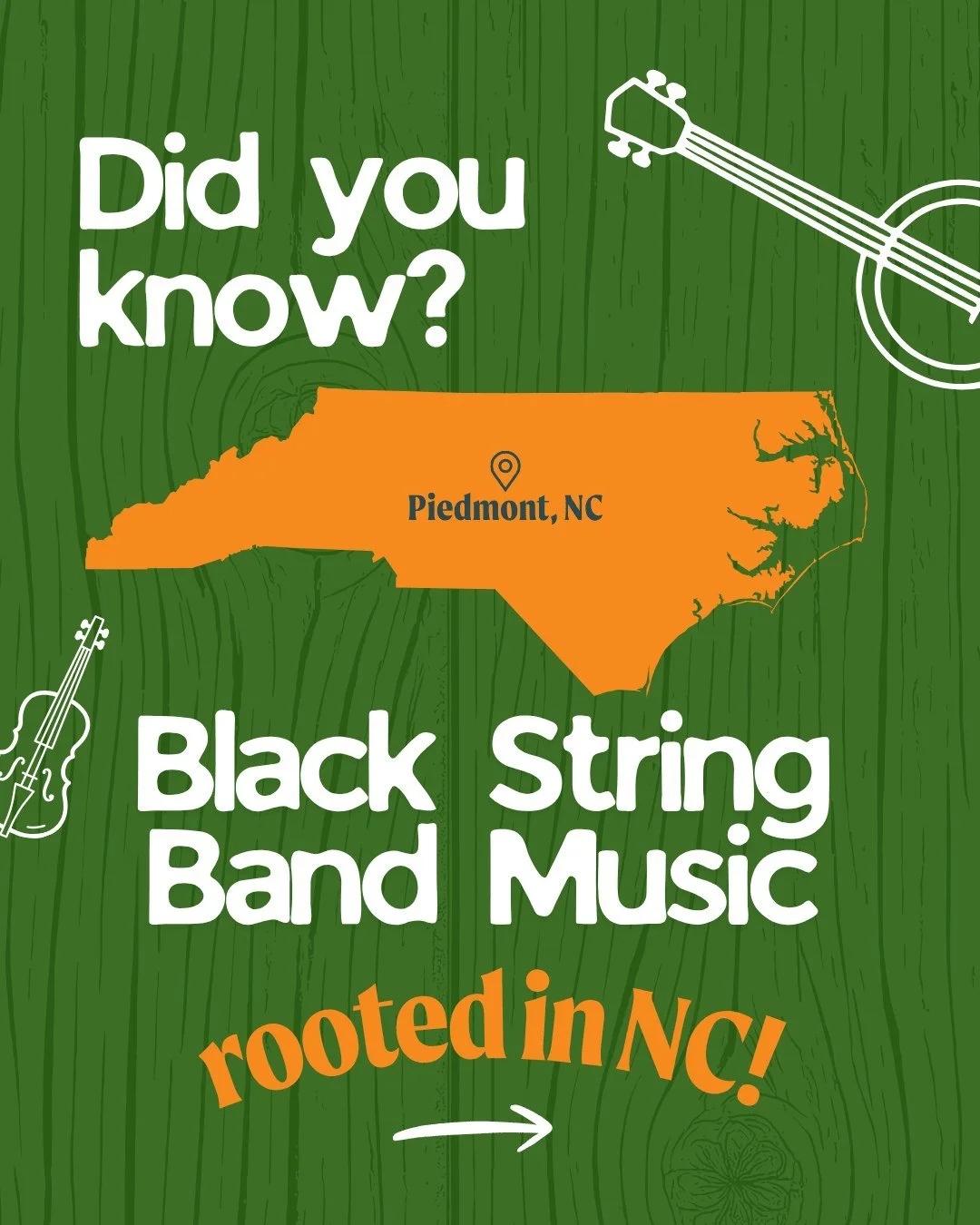 Did you know Black String Band Music has deep roots in the Piedmont Triad? 🎶 
-
Artists like @RhiannonGiddens , @AmythystKiah , and @JustinGoldenmusic are keeping this tradition alive, blending history with their own unique soundscape of storytellin