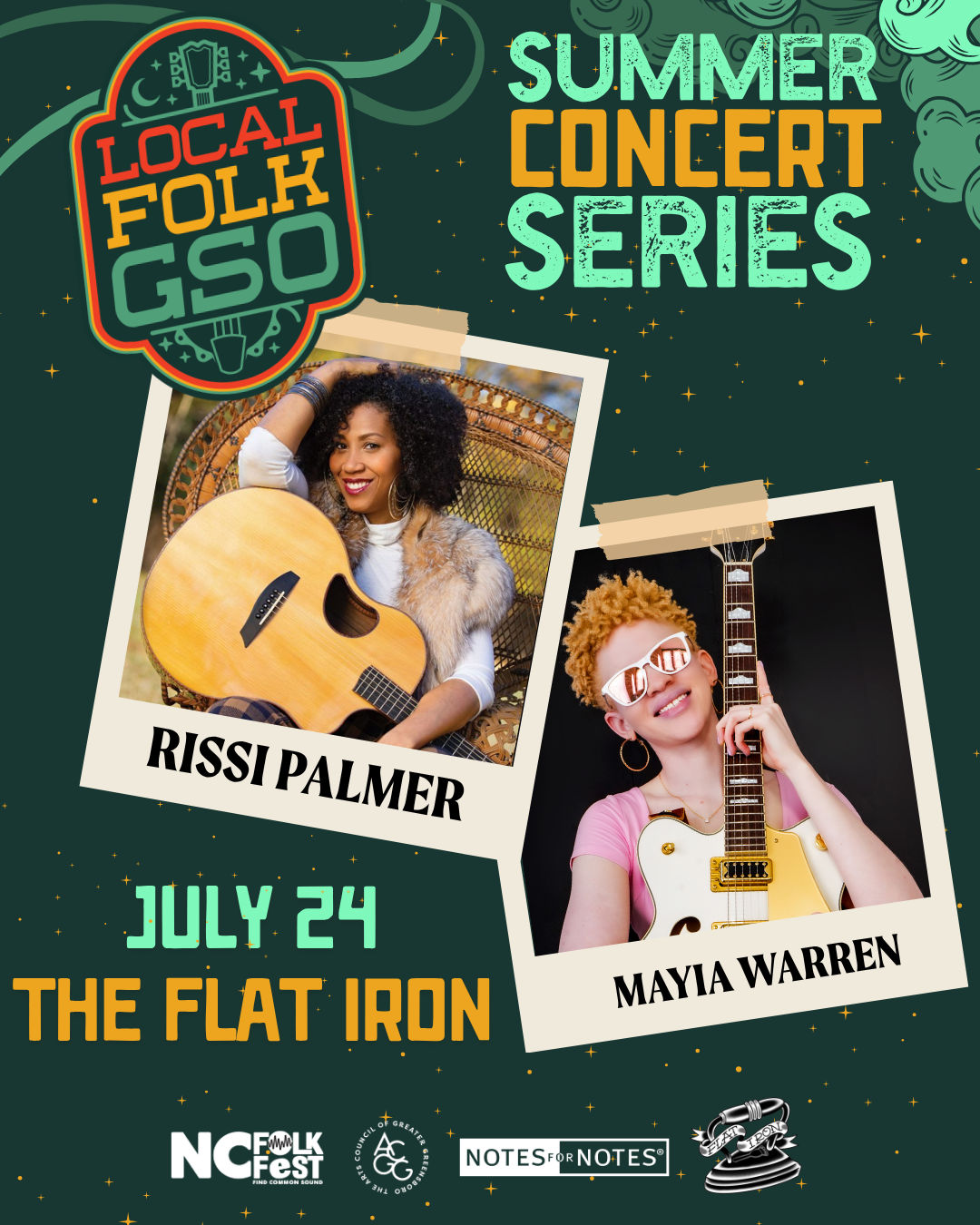 a graphic featuring musicians rissi palmer and mayia warren