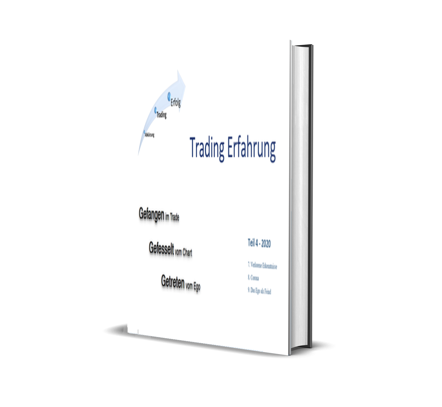 Buchcover mit Titel 'Trading Erfahrung' und Untertiteln über Trading.