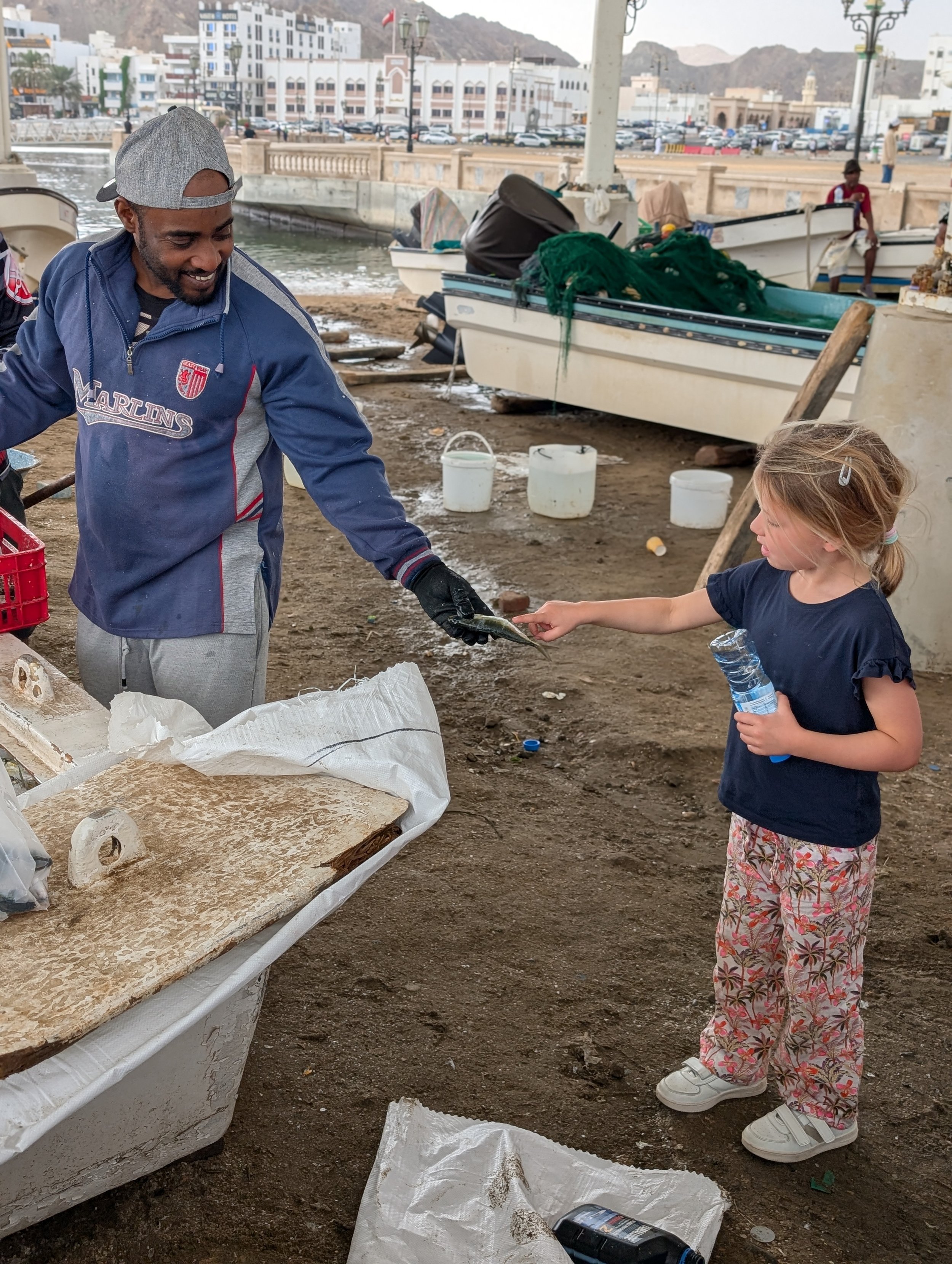 vriendelijke visser in Muscat