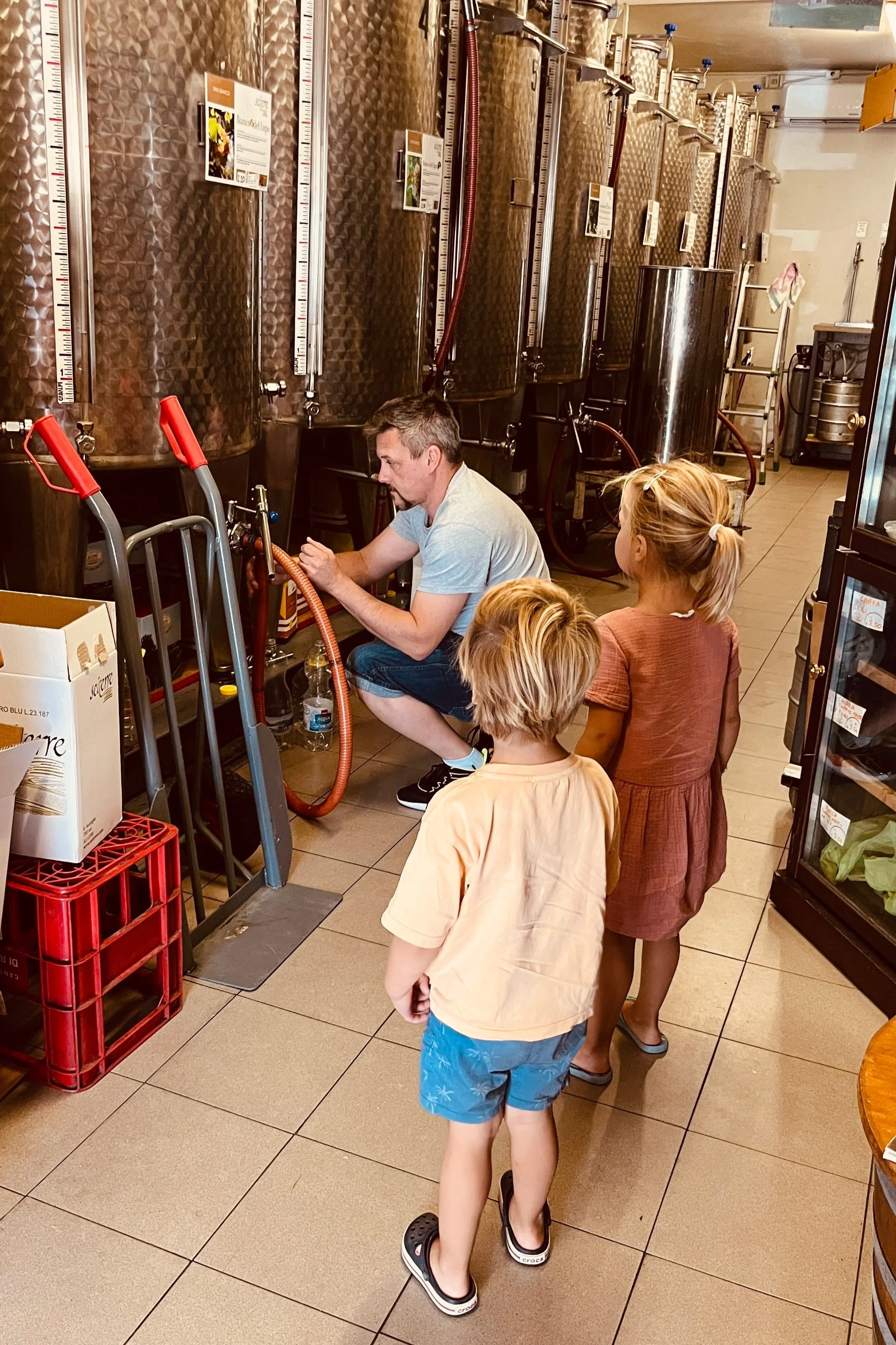 Lokale wijnmaker in Italië