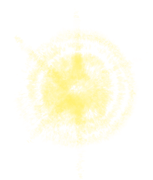 Yellow abstract sunburst star on a white background