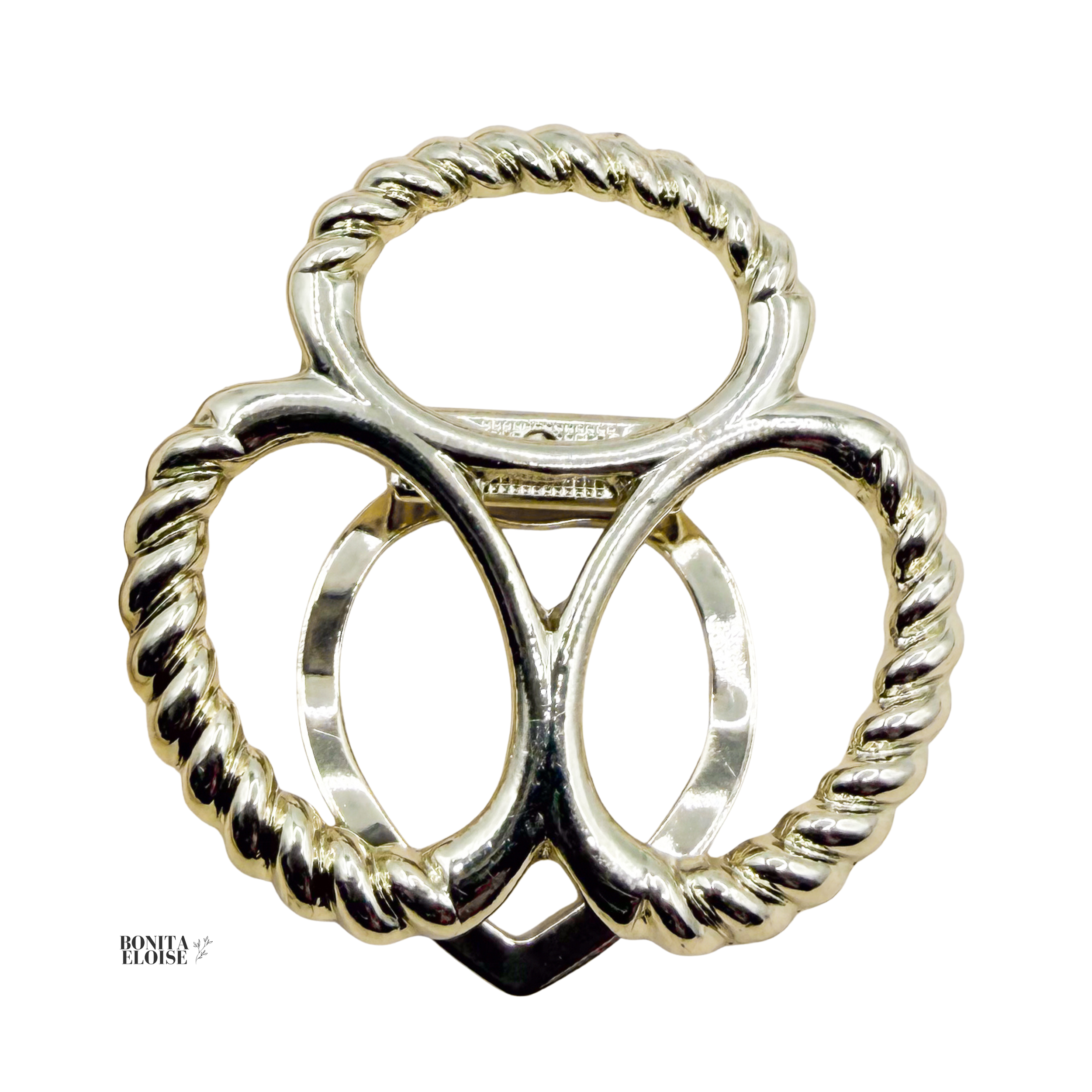 Vintage Light Gold-Tone Trefoil Scarf Clip (c.1980s–1990s) | Bonita Eloise