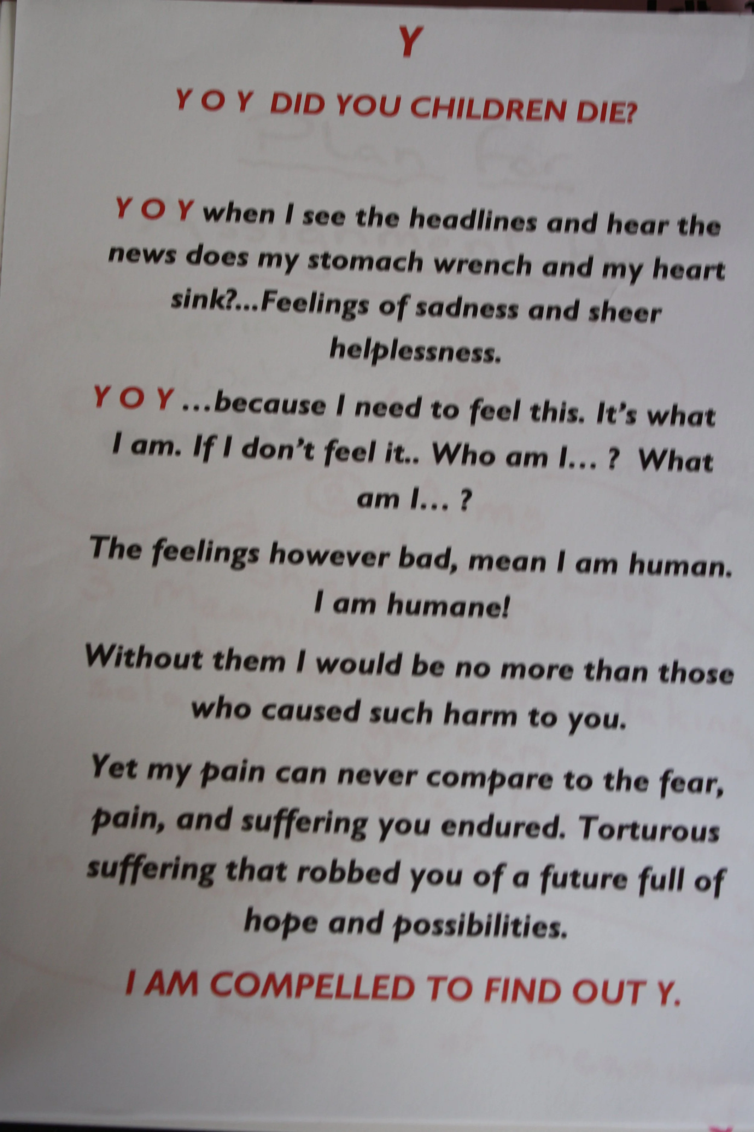 This was the letter I wrote which started the project. I wrote various letters and keep the hand written ones as they are more personal.