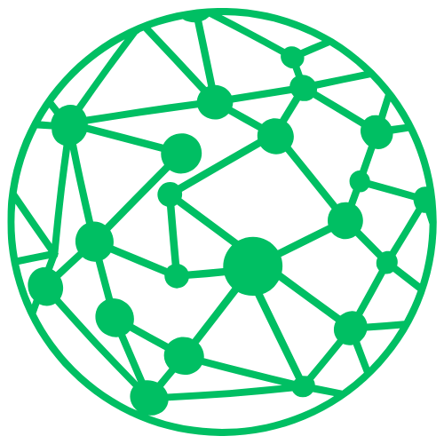 Représentation graphique d'un réseau de connexions formant une sphère.