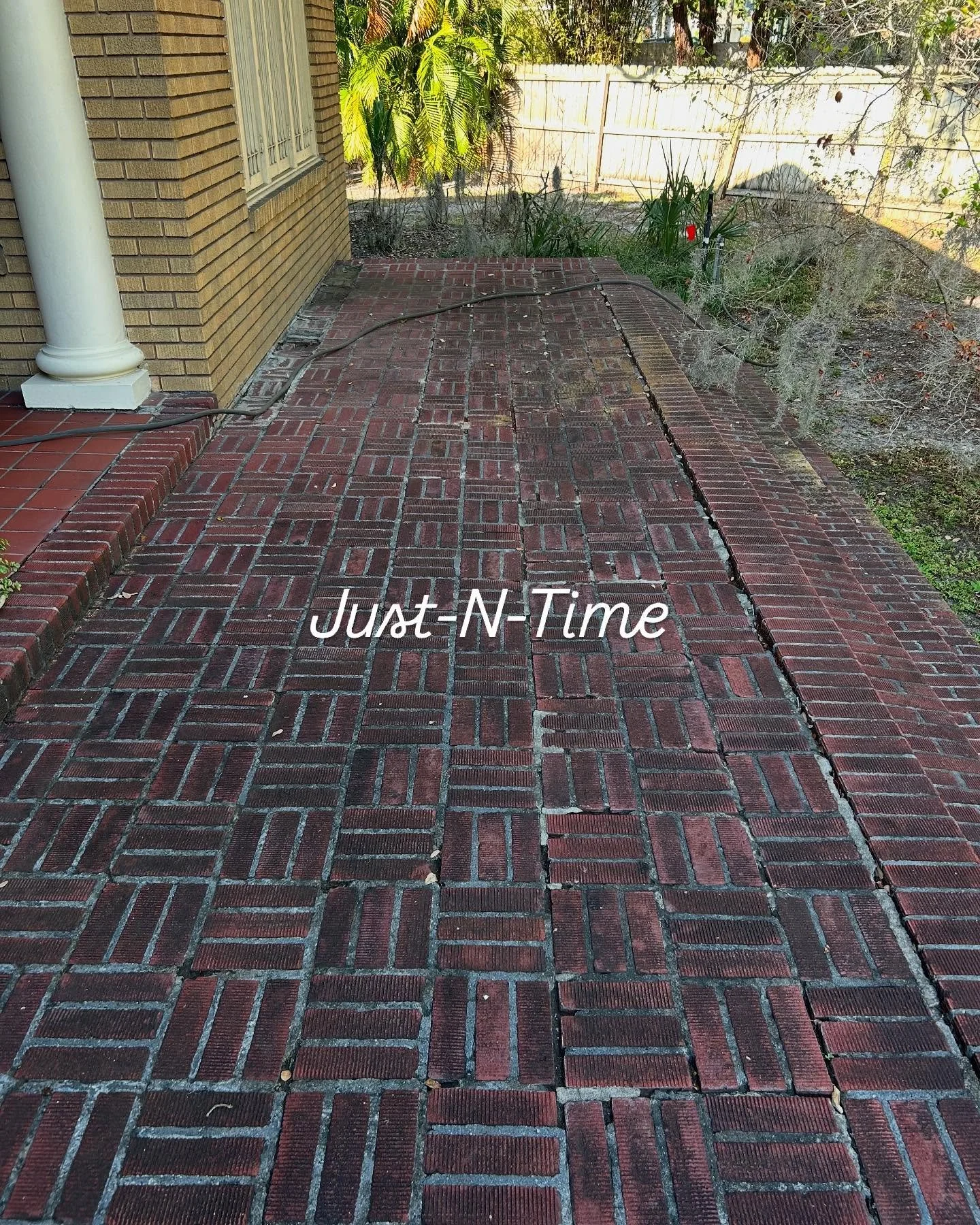 Tough on dirt not on houses! The owner of this over 100 year-old historical building in South Tampa trusts Just-N-Time to maintain this beautiful piece of history!! Skilled enough to defeat the toughest of dirt and stains, while gentle enough to be t