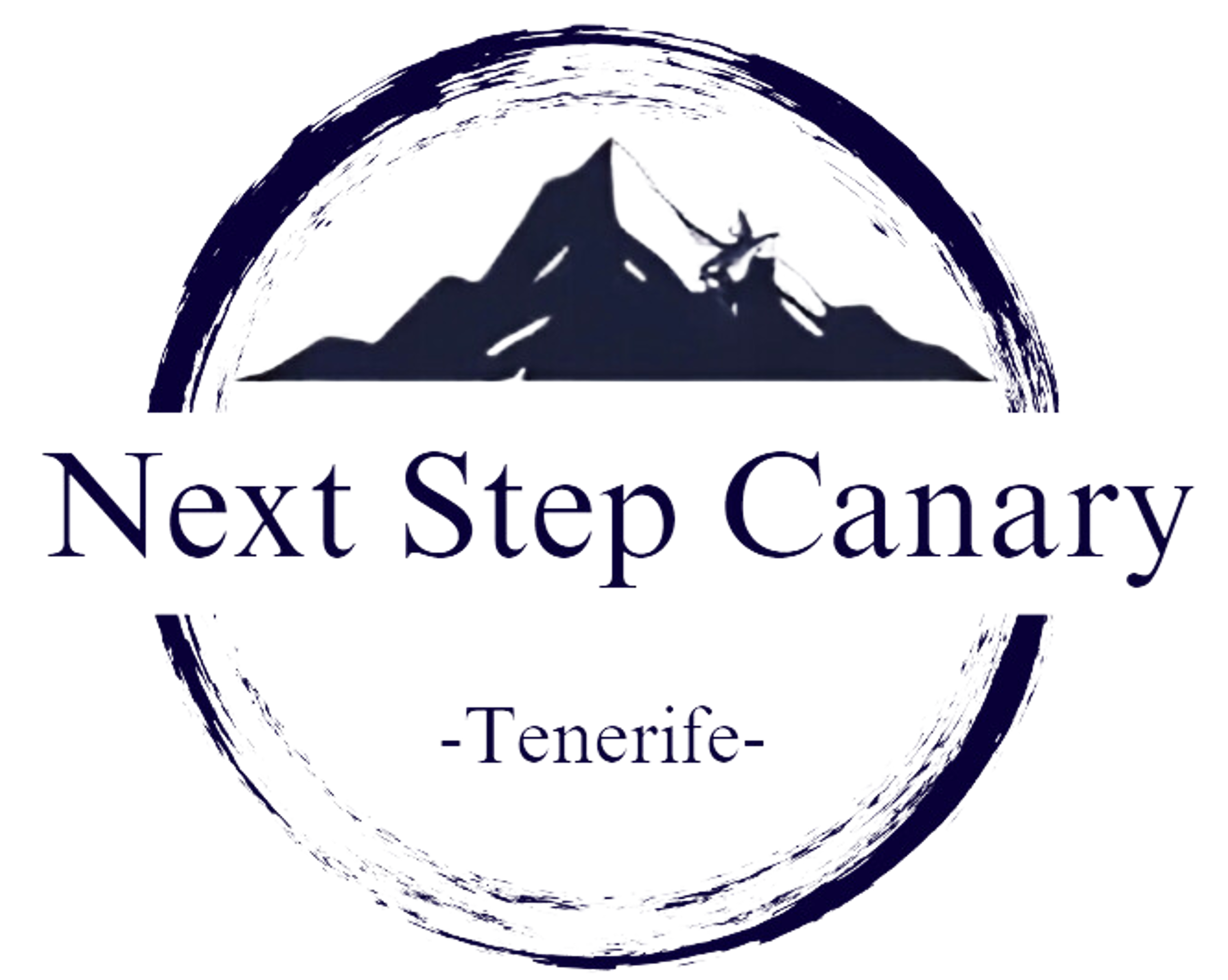Logo with mountains, an airplane, and text 'Next Step Canary - Tenerife'.