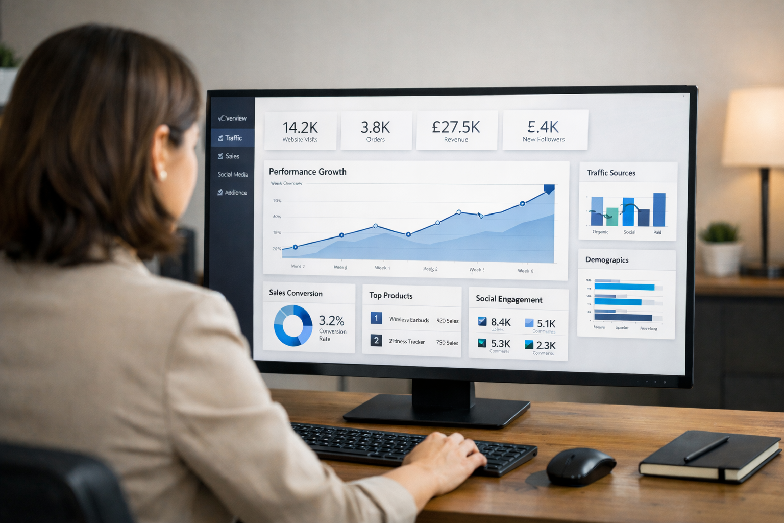 Meta performance dashboard illustrating improved campaign delivery and ROAS from product feed optimisation