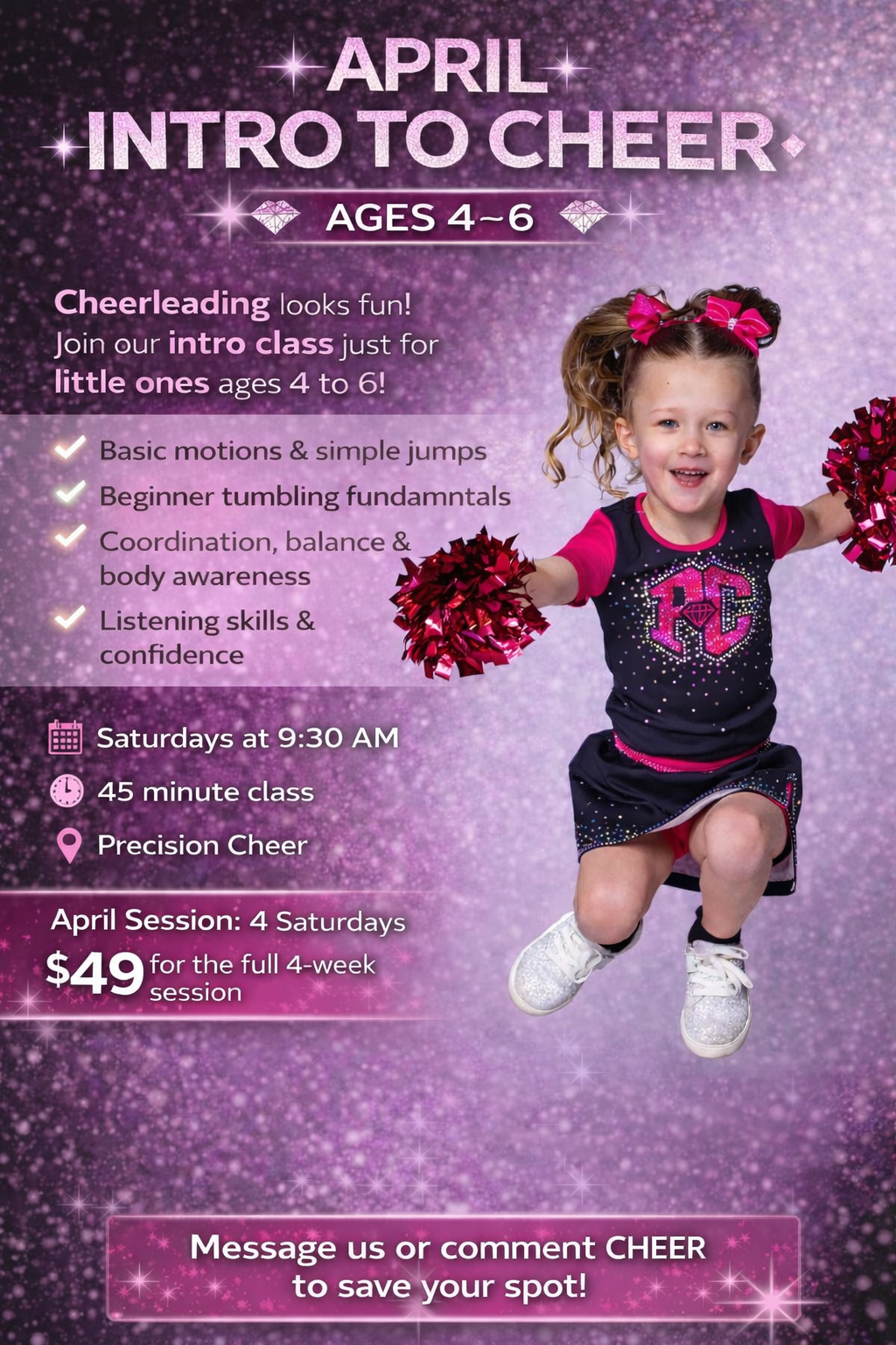 Intro To Cheer: Ages 4-6