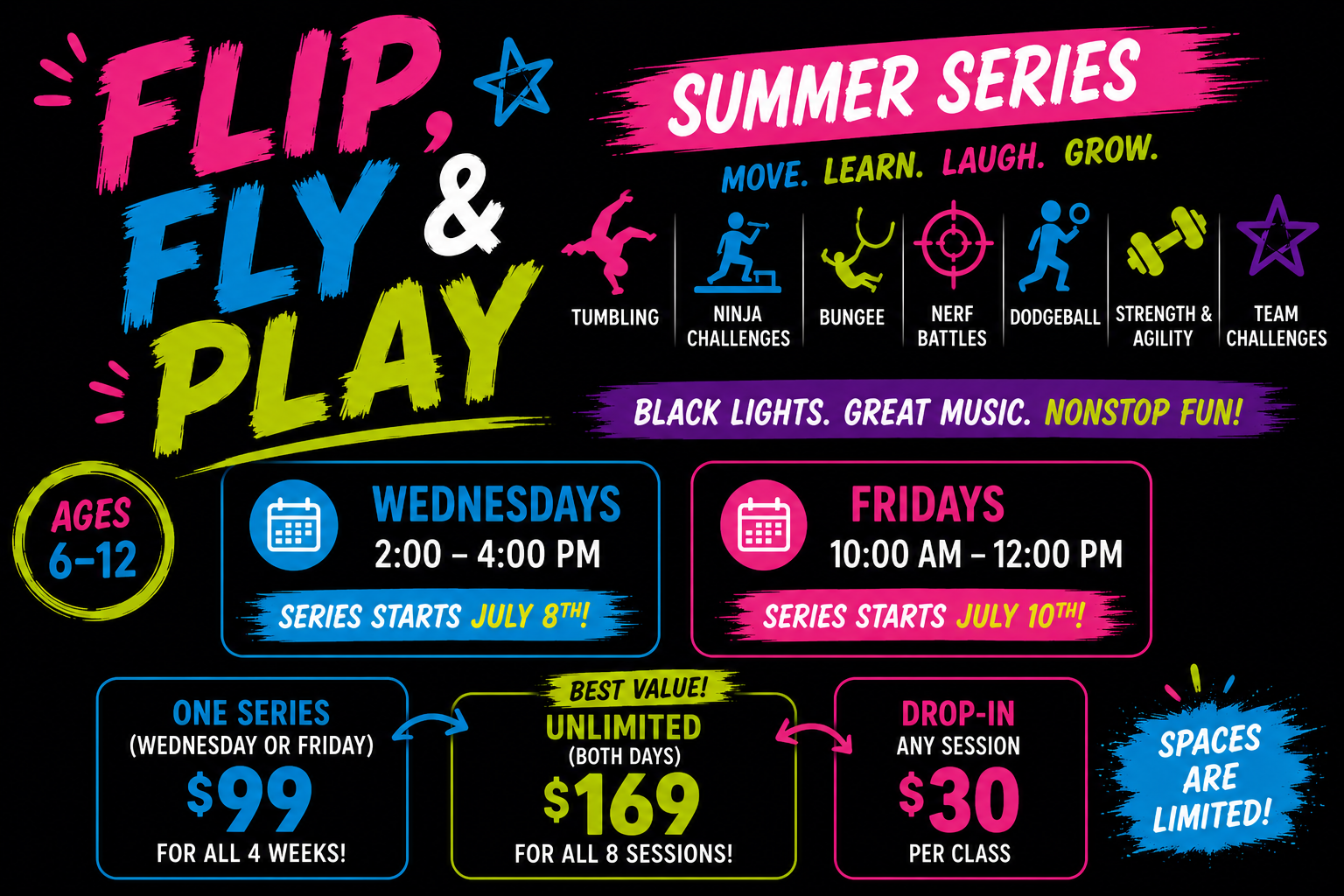 🤸 Flip, Fly & Play Summer Series