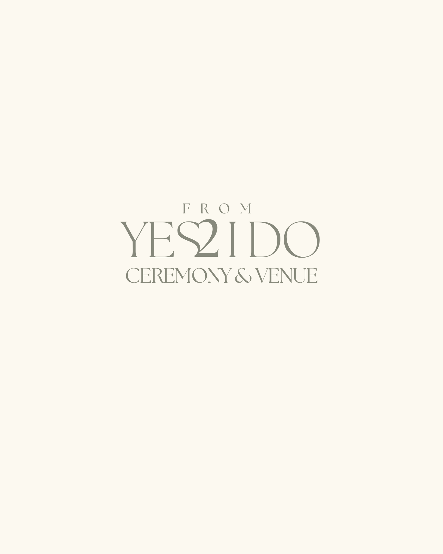 Wedding invitation with the text 'From YES I DO Ceremony & Venue' on a cream background.