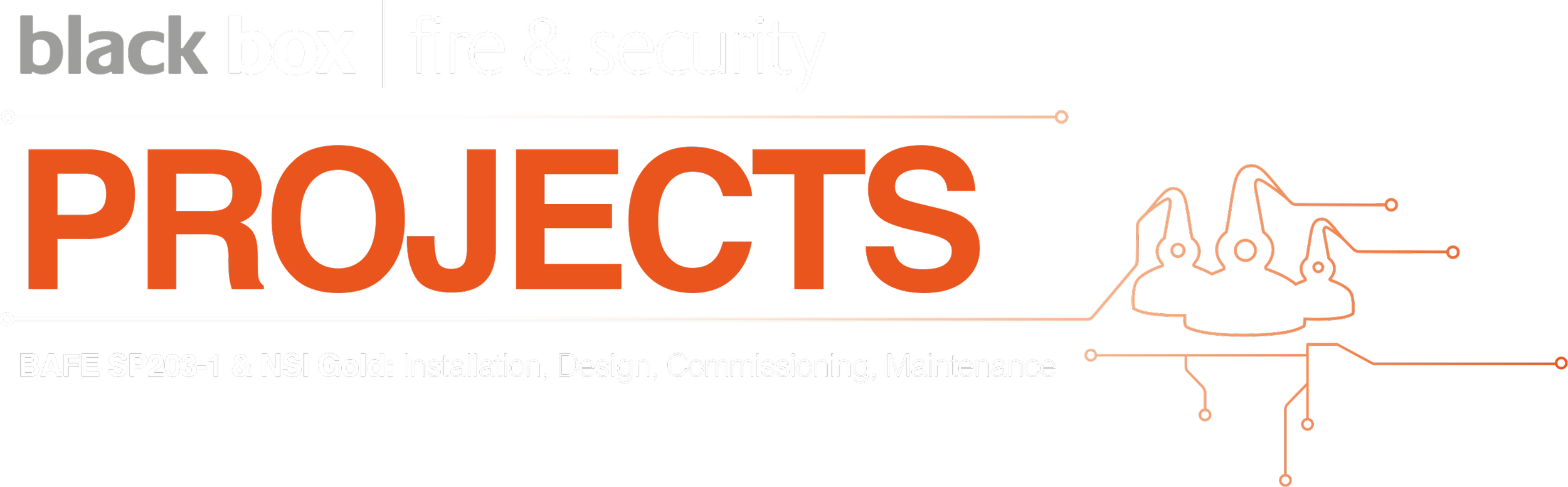 Projects header image, showcasing our projects where we design, install, commission and maintain robust and reliable networked fire alarm and security systems throughout Scotland.