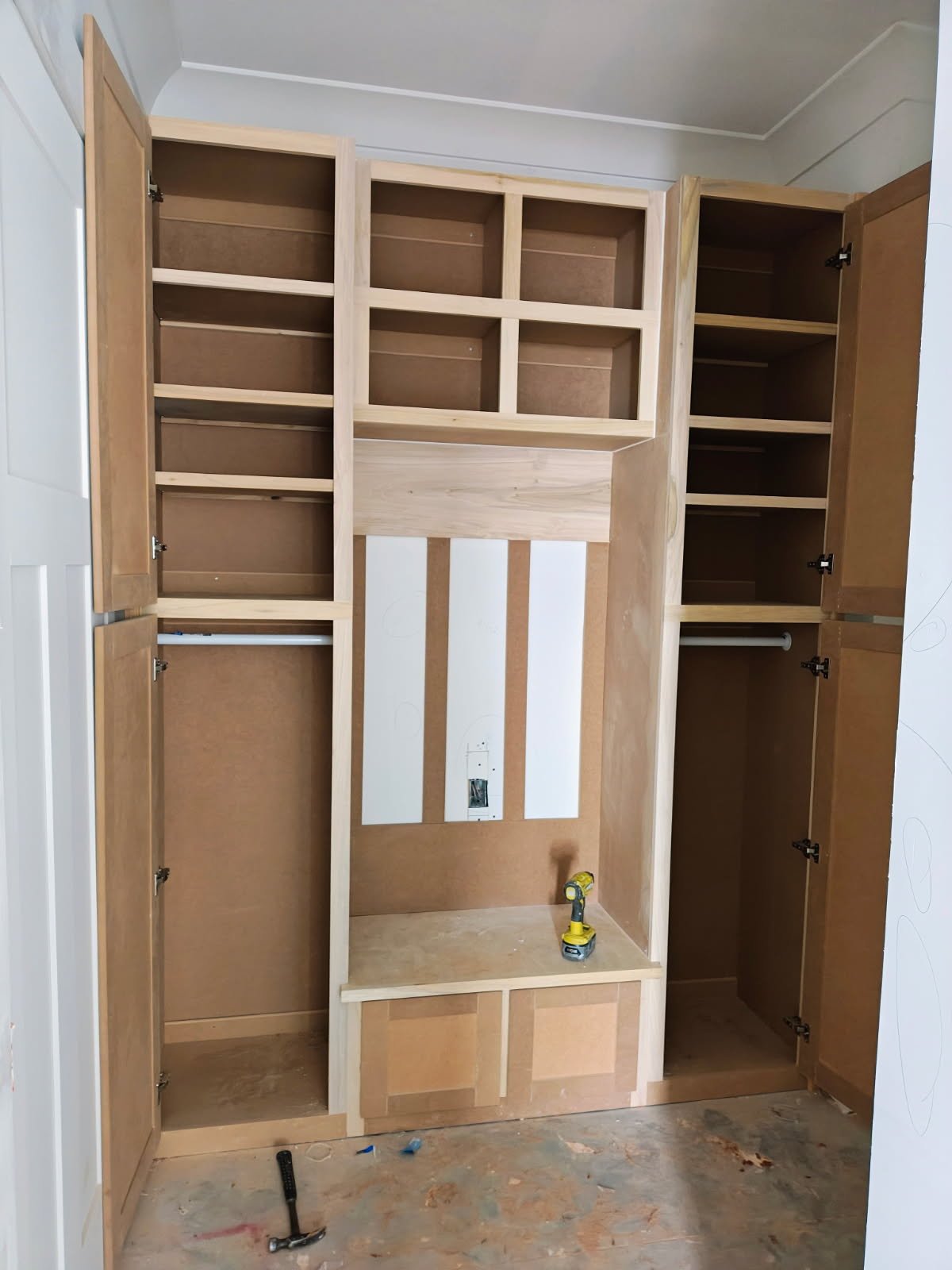 Marvelous Before and After on this Mud bench with ample storage options. 👏

Call our office at 770-873-3882 for all of your built-in needs!