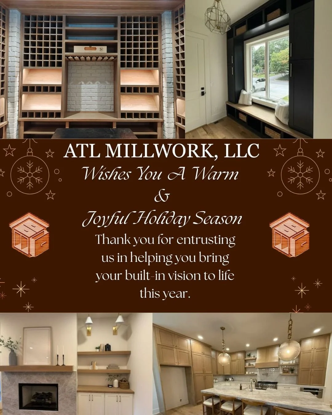 Custom craftsmanship, unforgettable spaces, and so much gratitude. 😊
Wishing you and yours a warm &amp; joyful holiday season. ❄