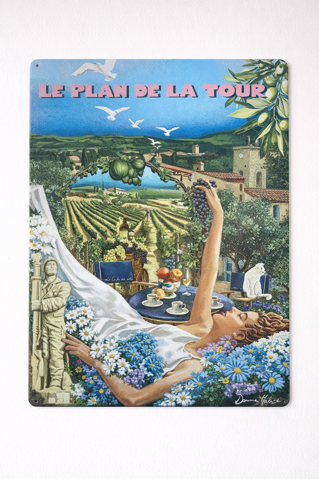 PLAQUE VINTAGE 30 X 40 cm « LE PLANDE LA TOUR »