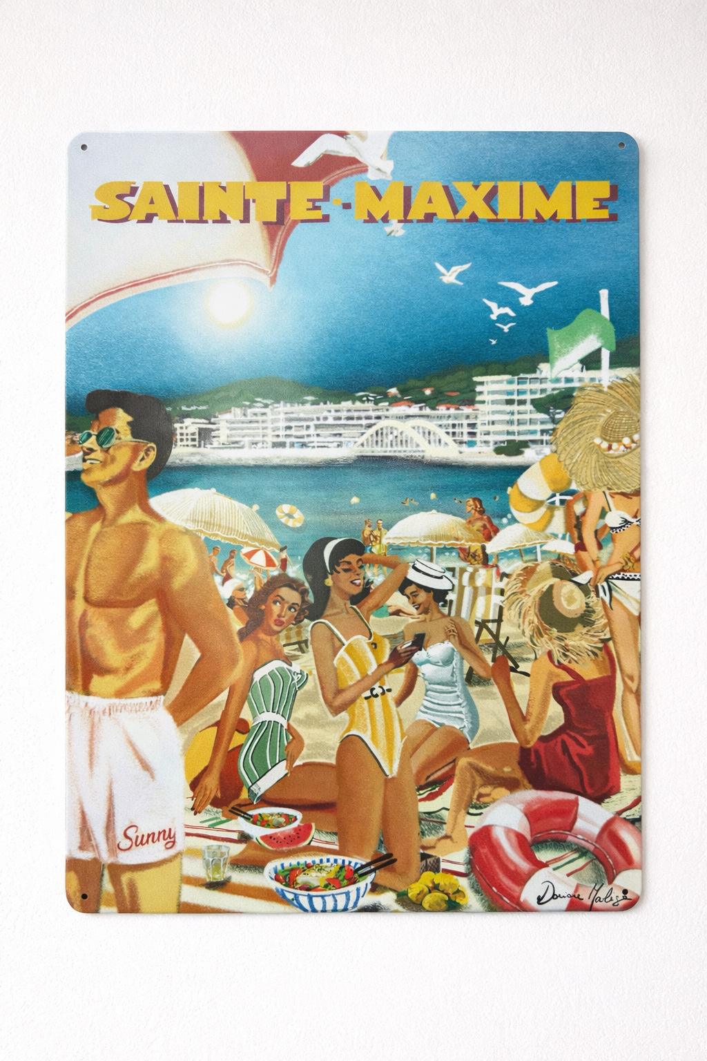 PLAQUE VINTAGE 30 X 40 cm « SAINTE-MAXIME»