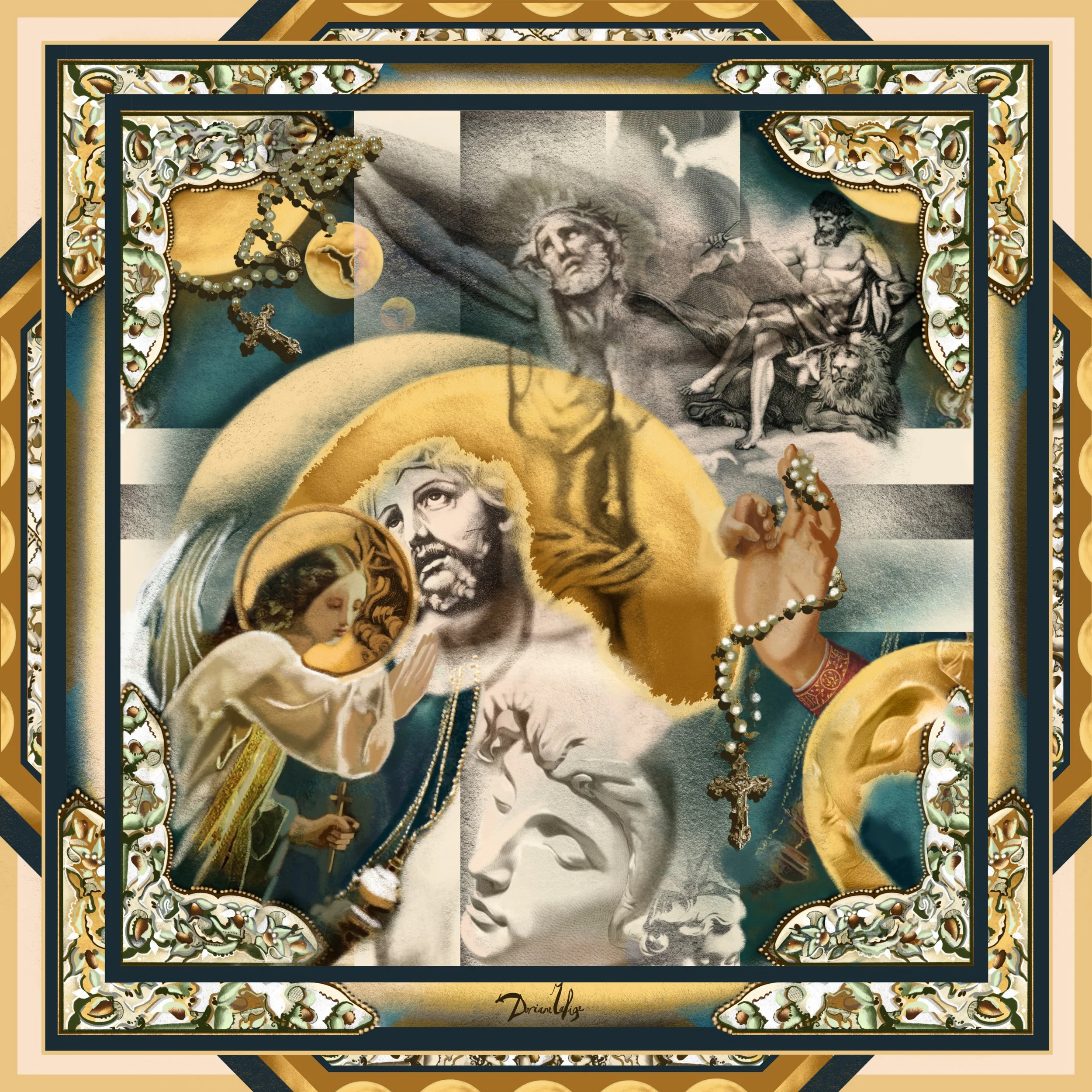 CARRÉ 90 LE CHRIST 80% SOIE