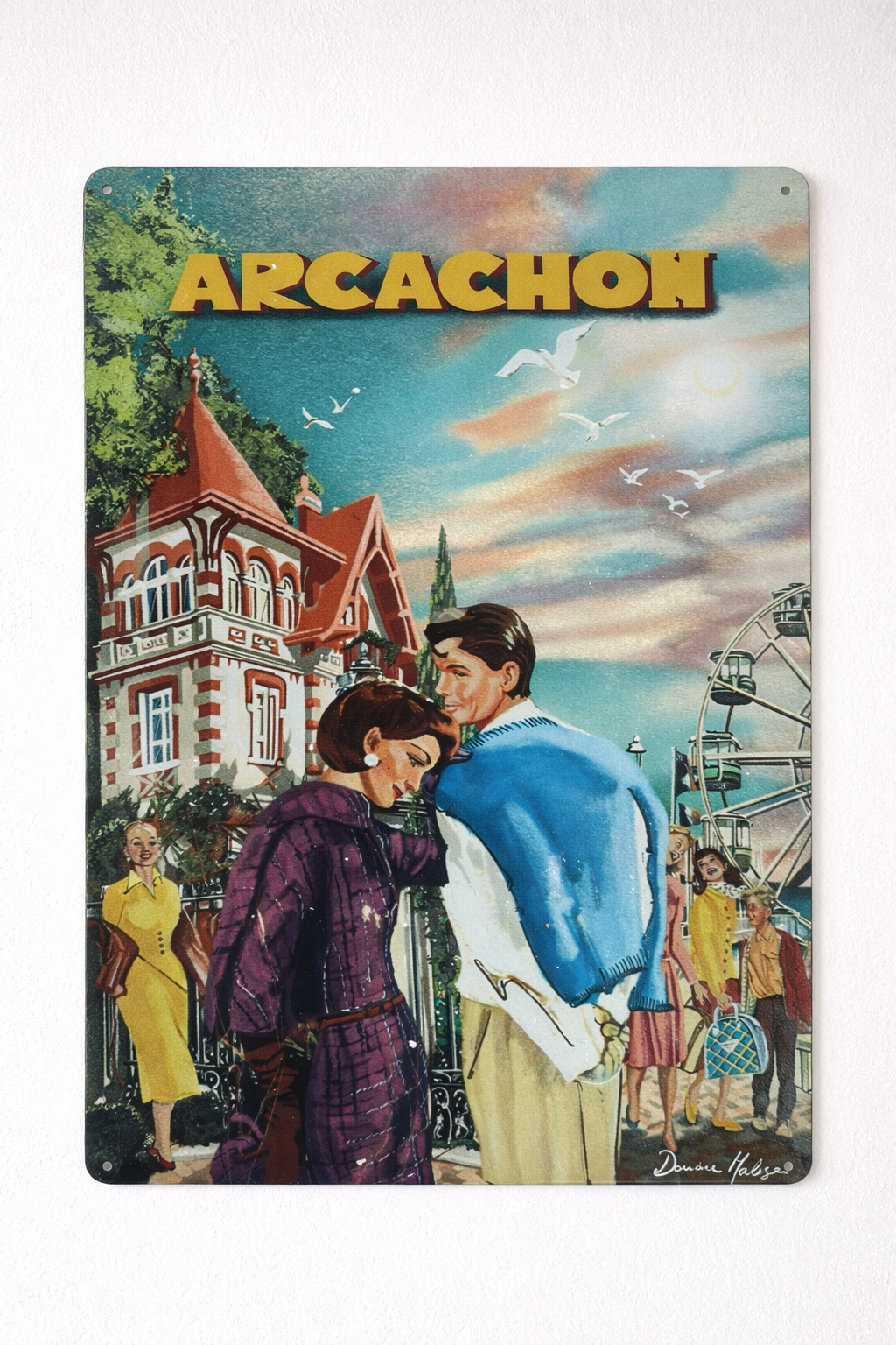 PLAQUE VINTAGE 30 X 40 cm « ARCACHON»