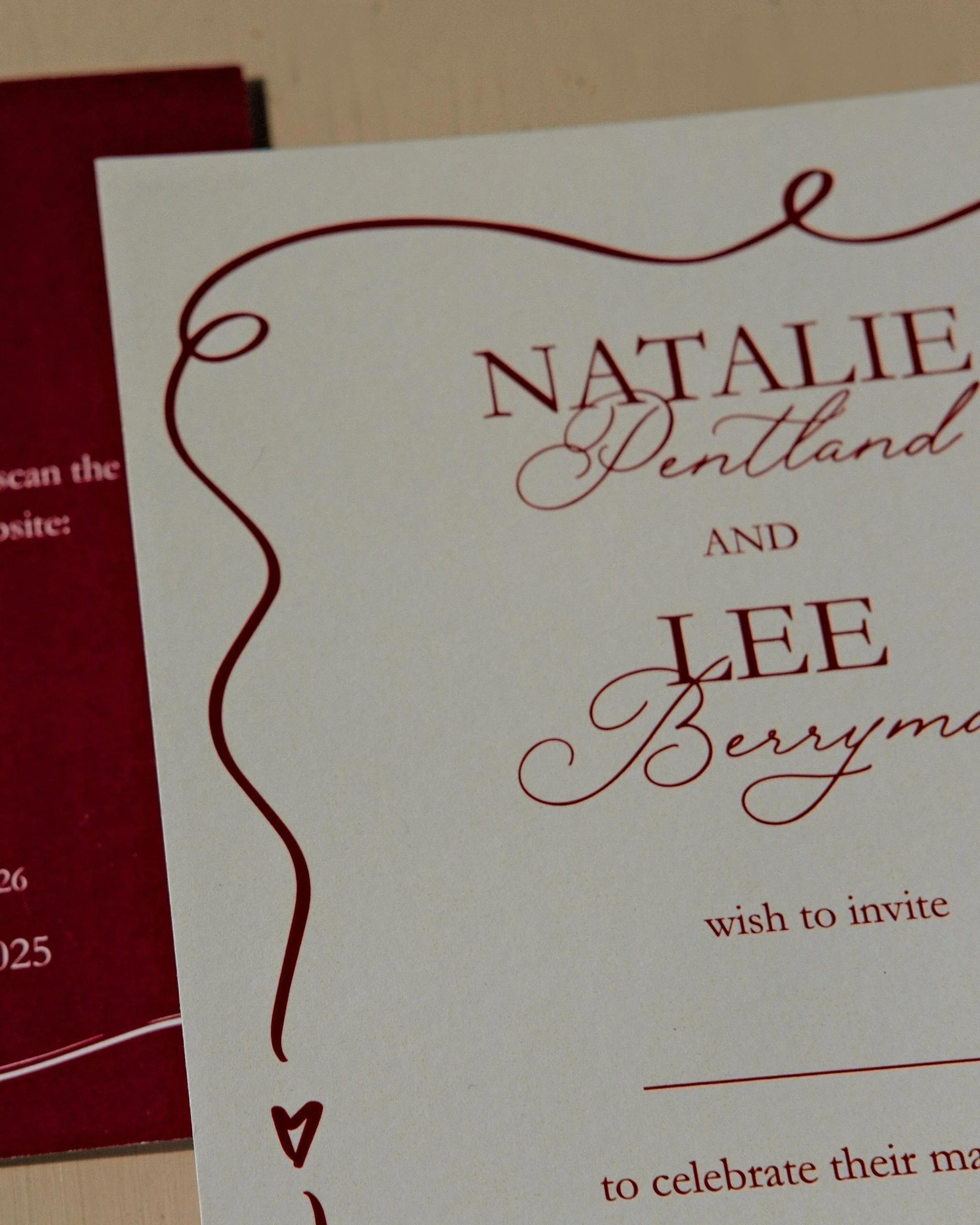Romantic wedding invitations