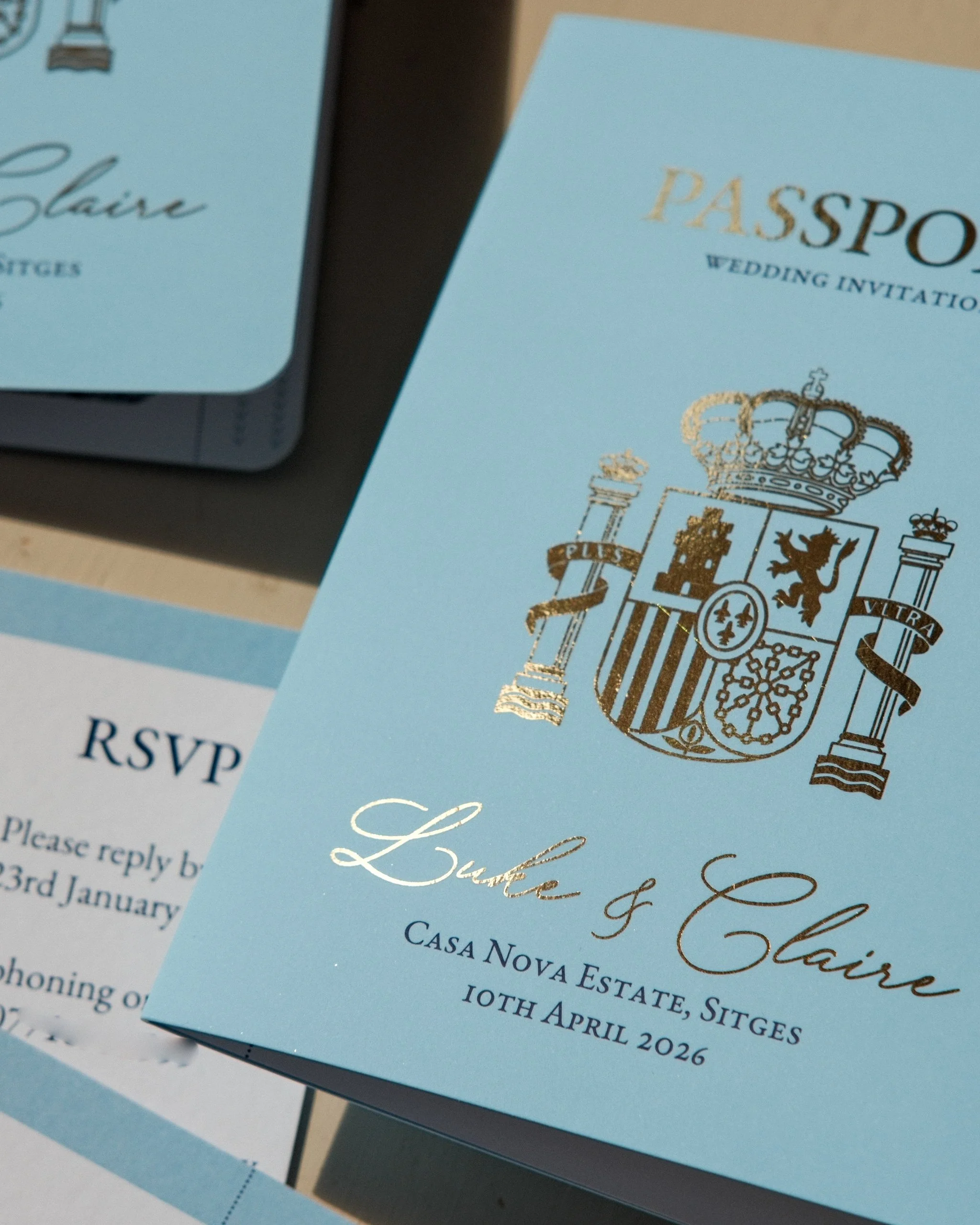Passport wedding invitations