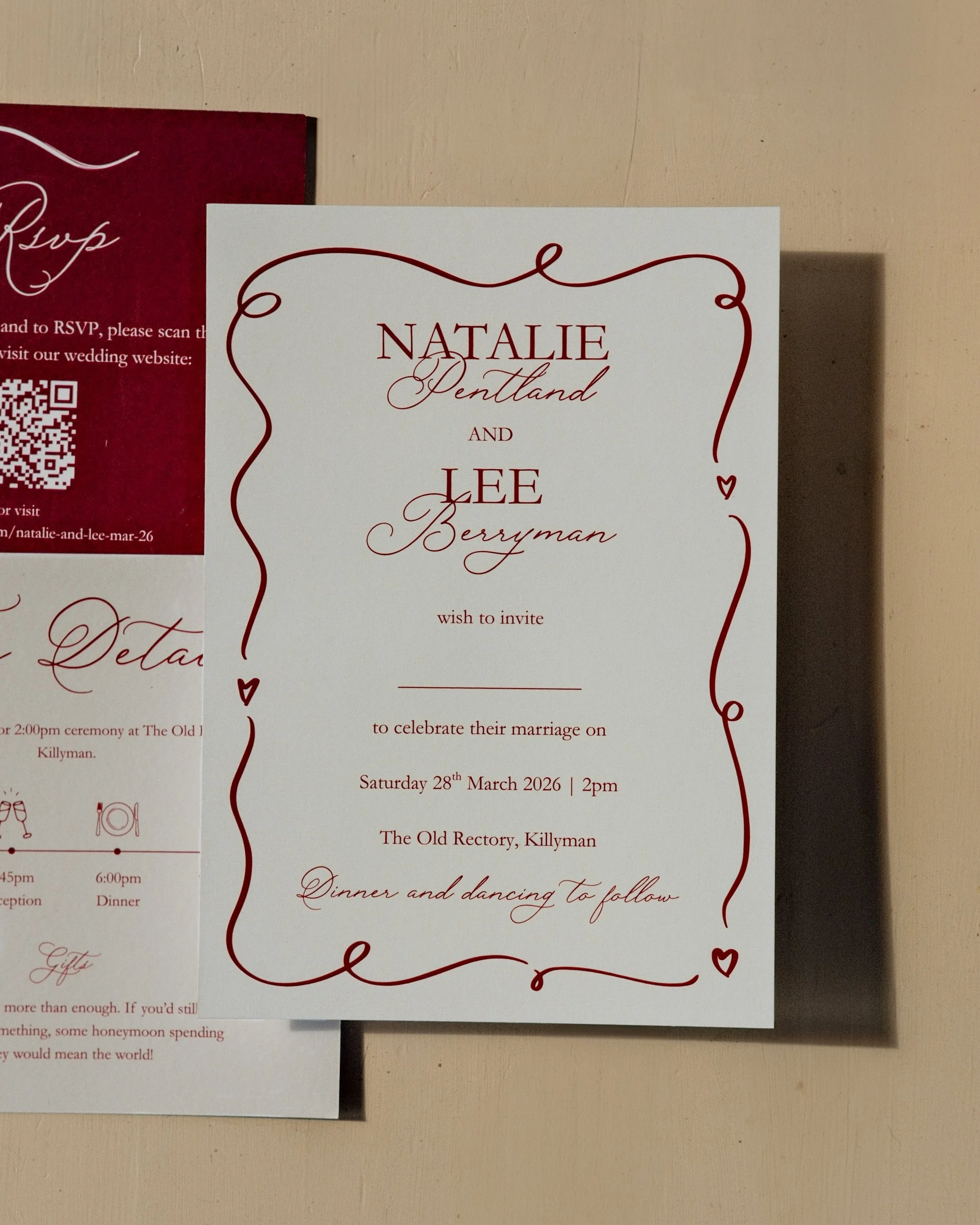 Timeless, romantic wedding invitations