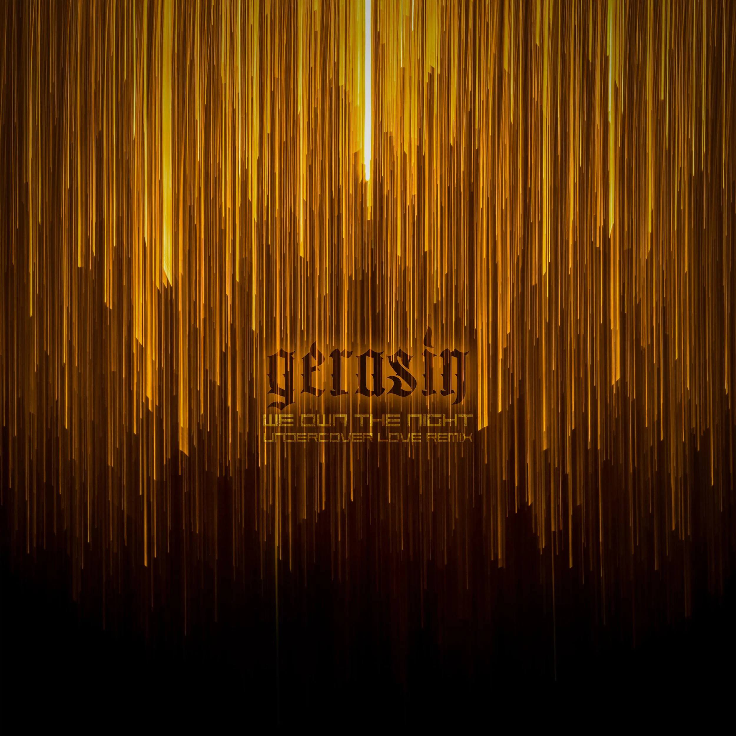 Official artwork for “We Own The Night” (2021) by gerasin featuring cascading golden light streaks on a dark background