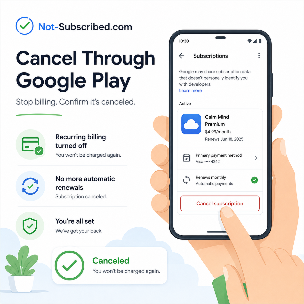 How to Cancel a Subscription Through Google Play