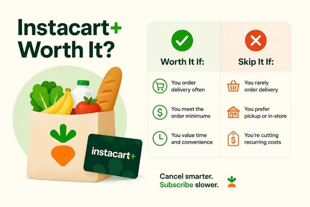 customer comparing costs of Instacart+ service