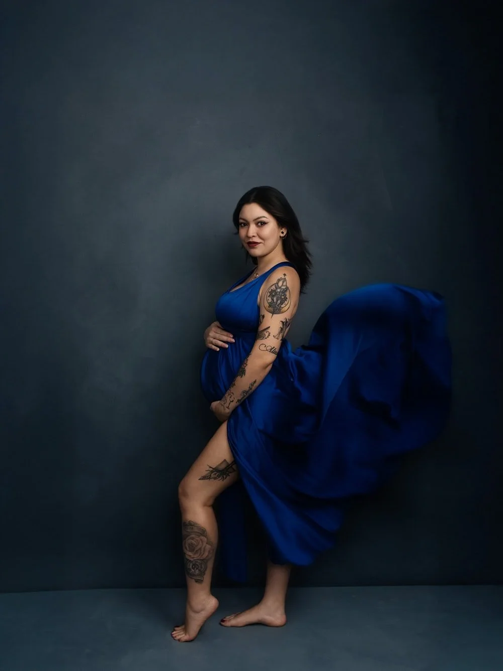 Tenue seance photo grossesse Strasbourg drape artistique