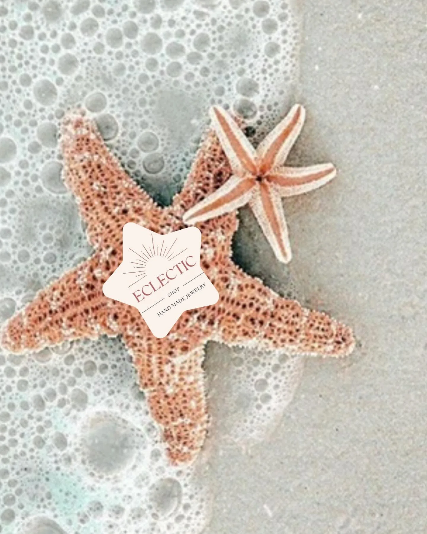 I see Eclectic Shop logo in every ocean element. 💗😂

Starfish, also known as sea stars, are star-shaped marine invertebrates with tube feet that help them move and hold prey. They are not actually fish, as they lack fins, gills, and scales. Instead