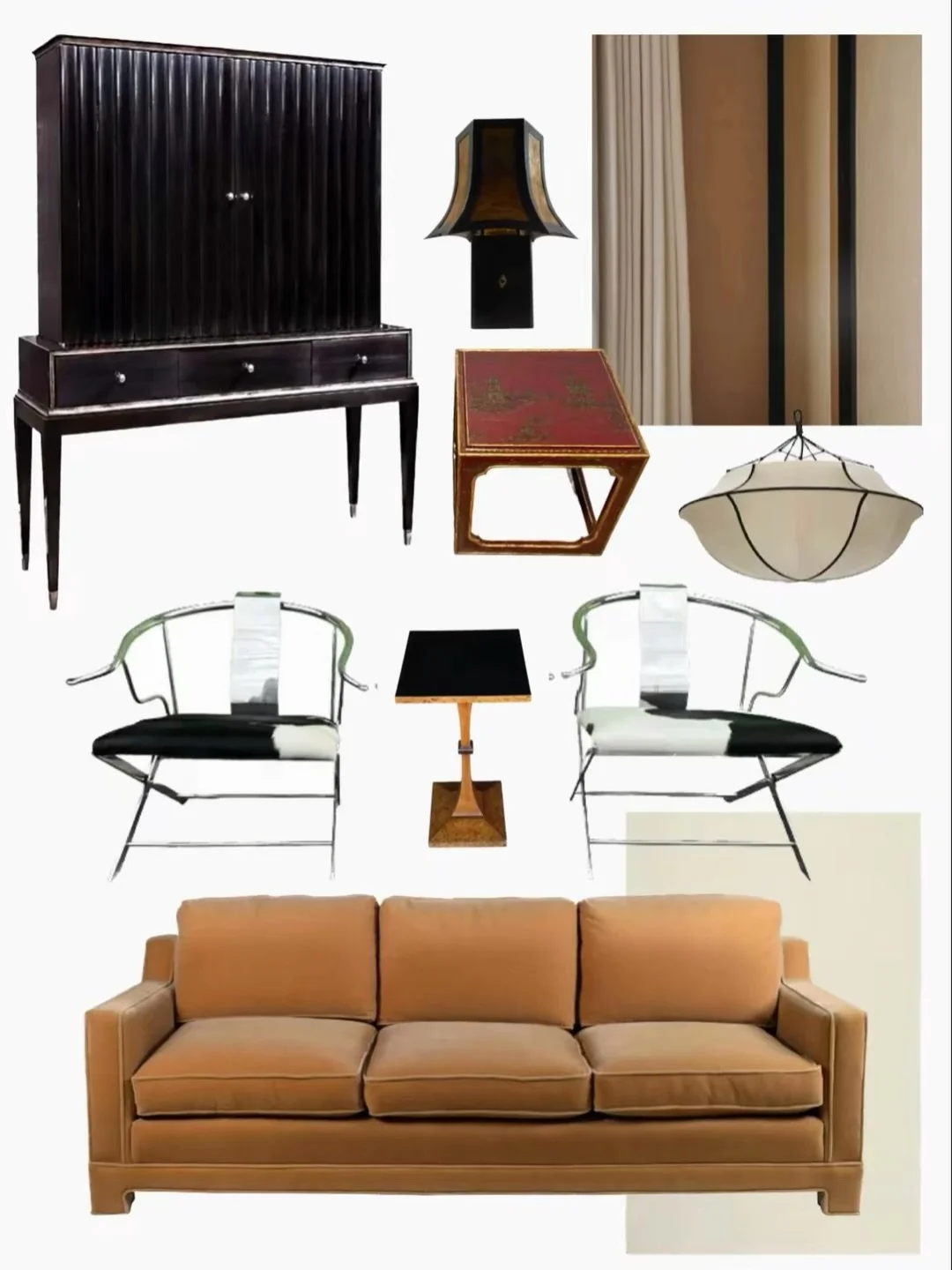 Black lacquer lounge. all items linked on Substack