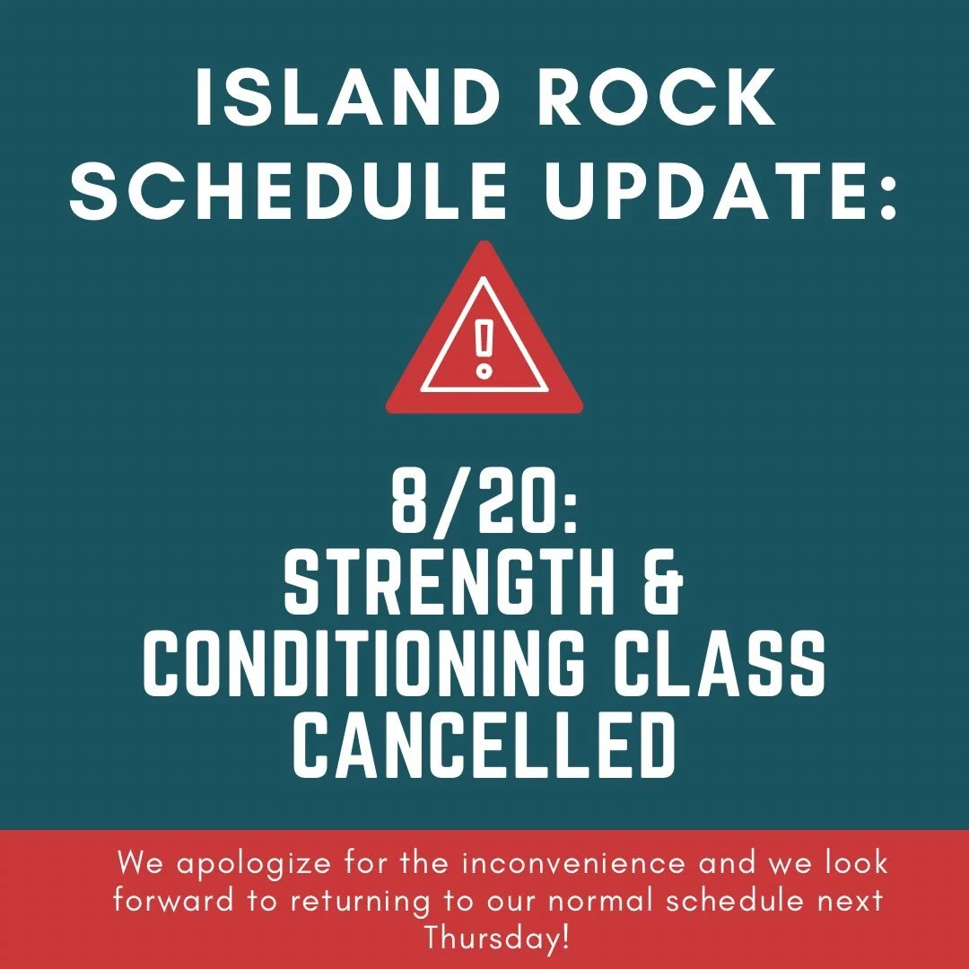 Class update! Strength and Conditioning class with @senditsabrina will not be meeting this Thursday. We look forward to returning to our normal schedule next week!